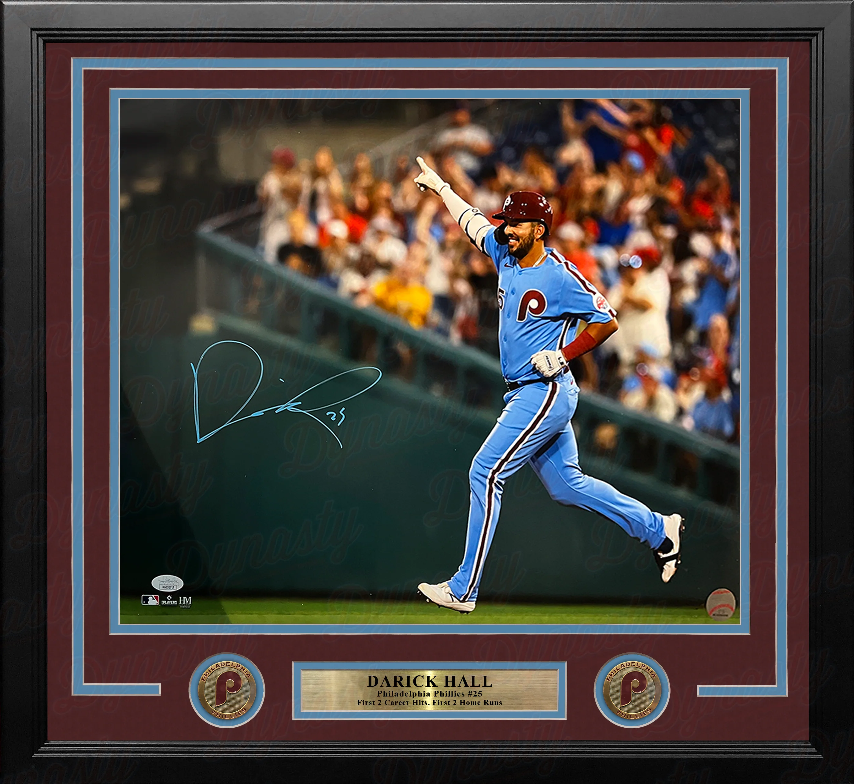Darick Hall Runs The Bases Philadelphia Phillies Autographed Framed Baseball Photo - Image 6