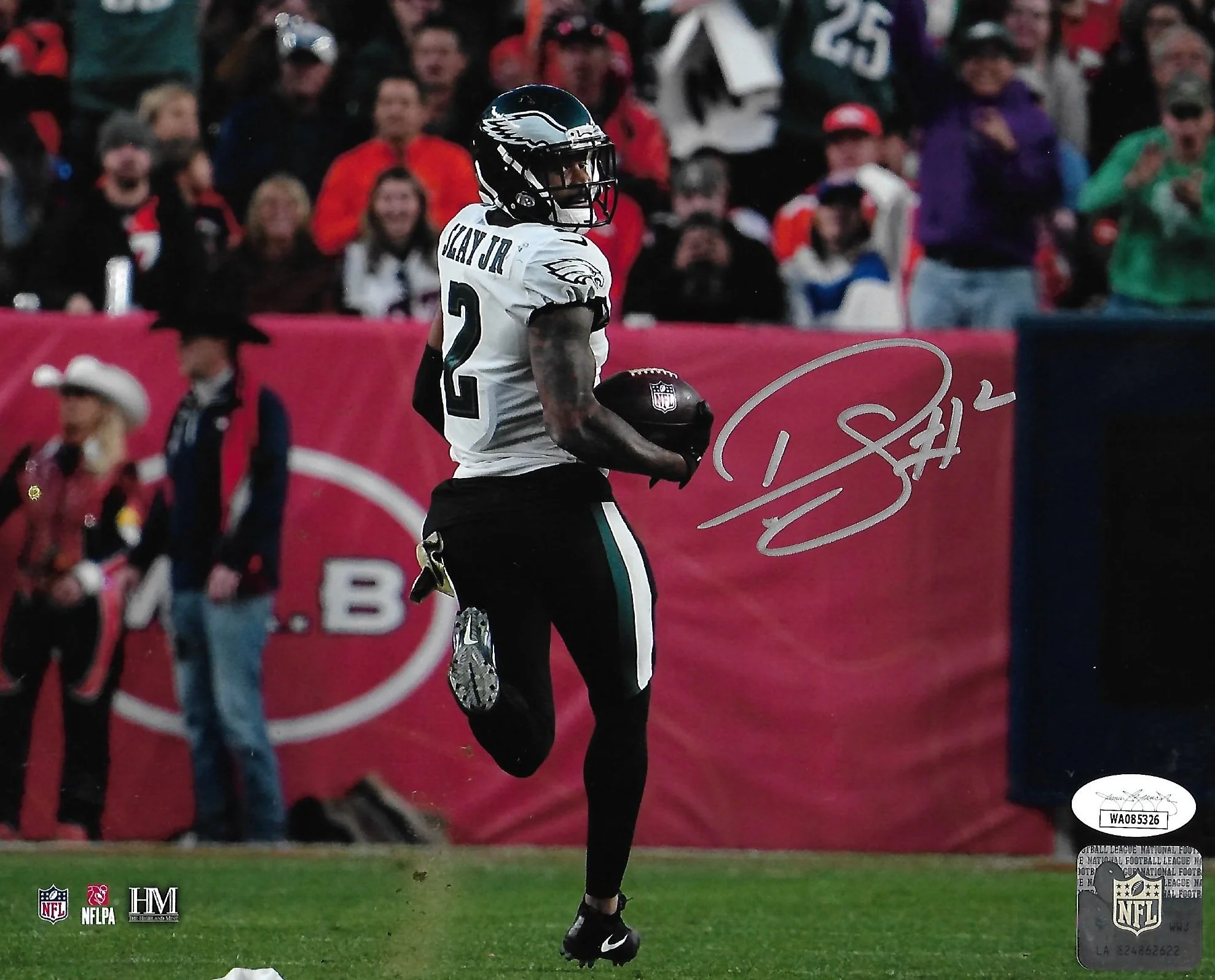 Darius Slay Interception Return Philadelphia Eagles Autographed Football Photo