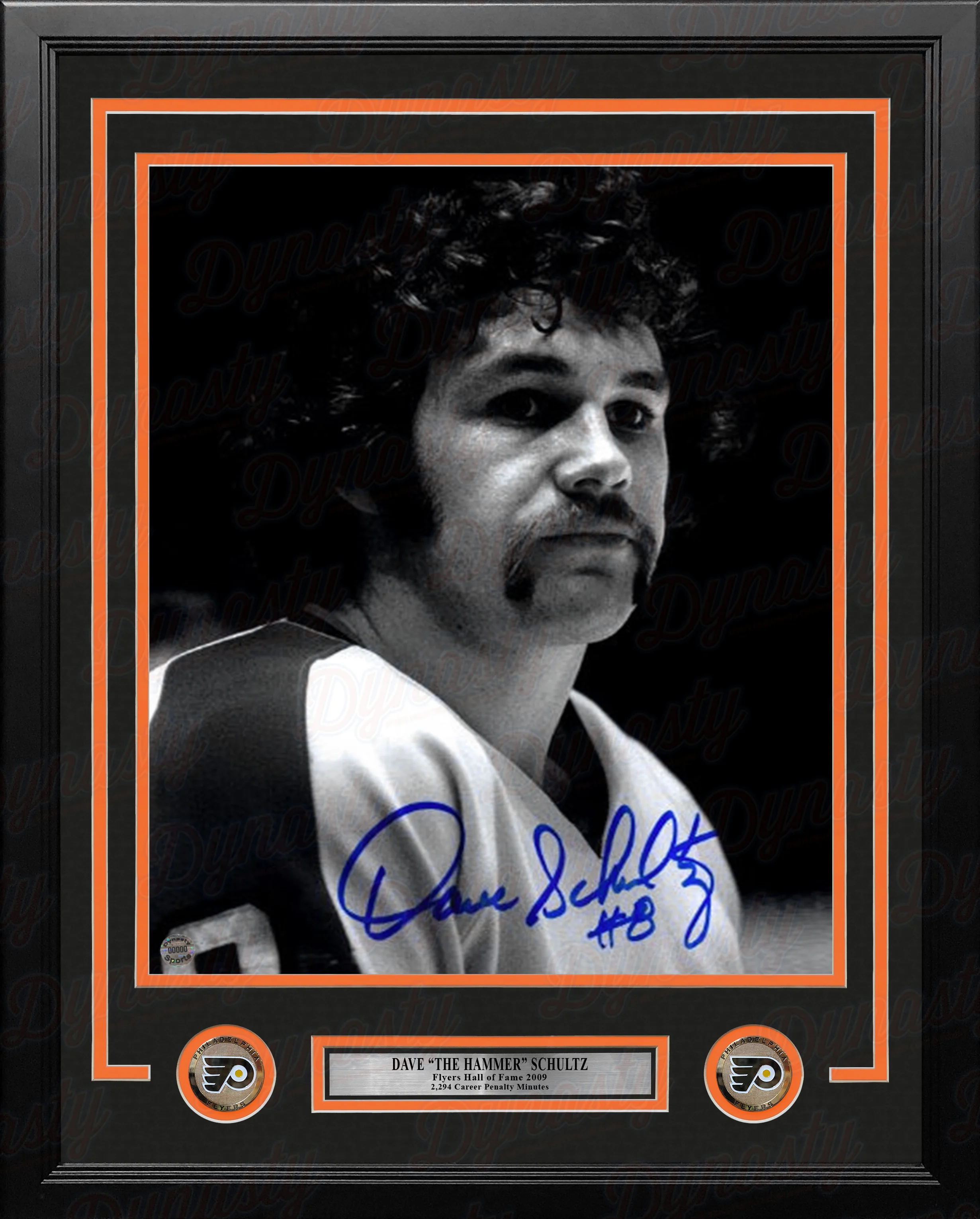Dave 'The Hammer' Schultz Autographed Philadelphia Flyers 11" x 14" Framed Hockey Photo
