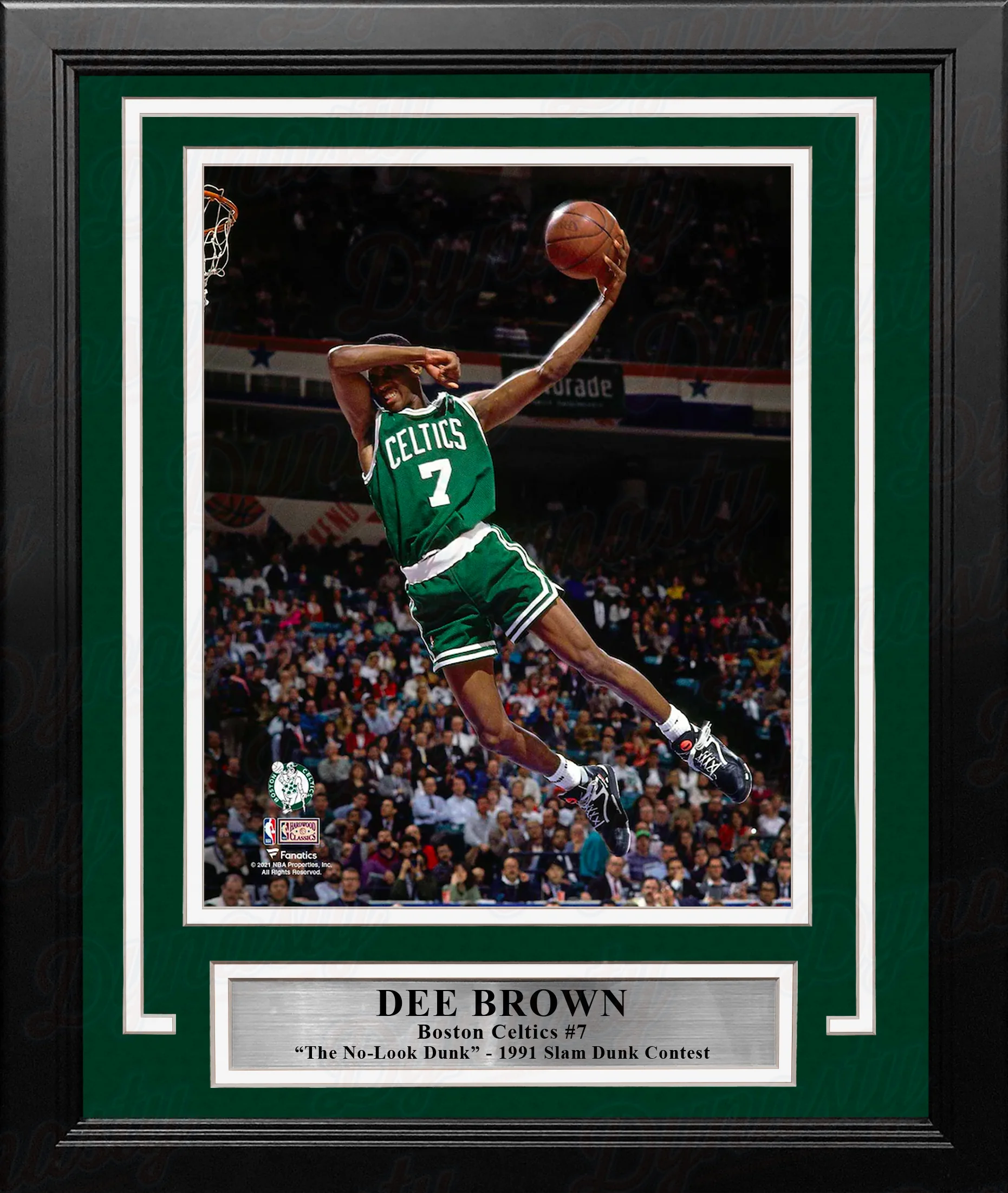 Dee Brown No-Look Dunk 1991 Slam Dunk Contest Boston Celtics 8" x 10" Framed Basketball Photo