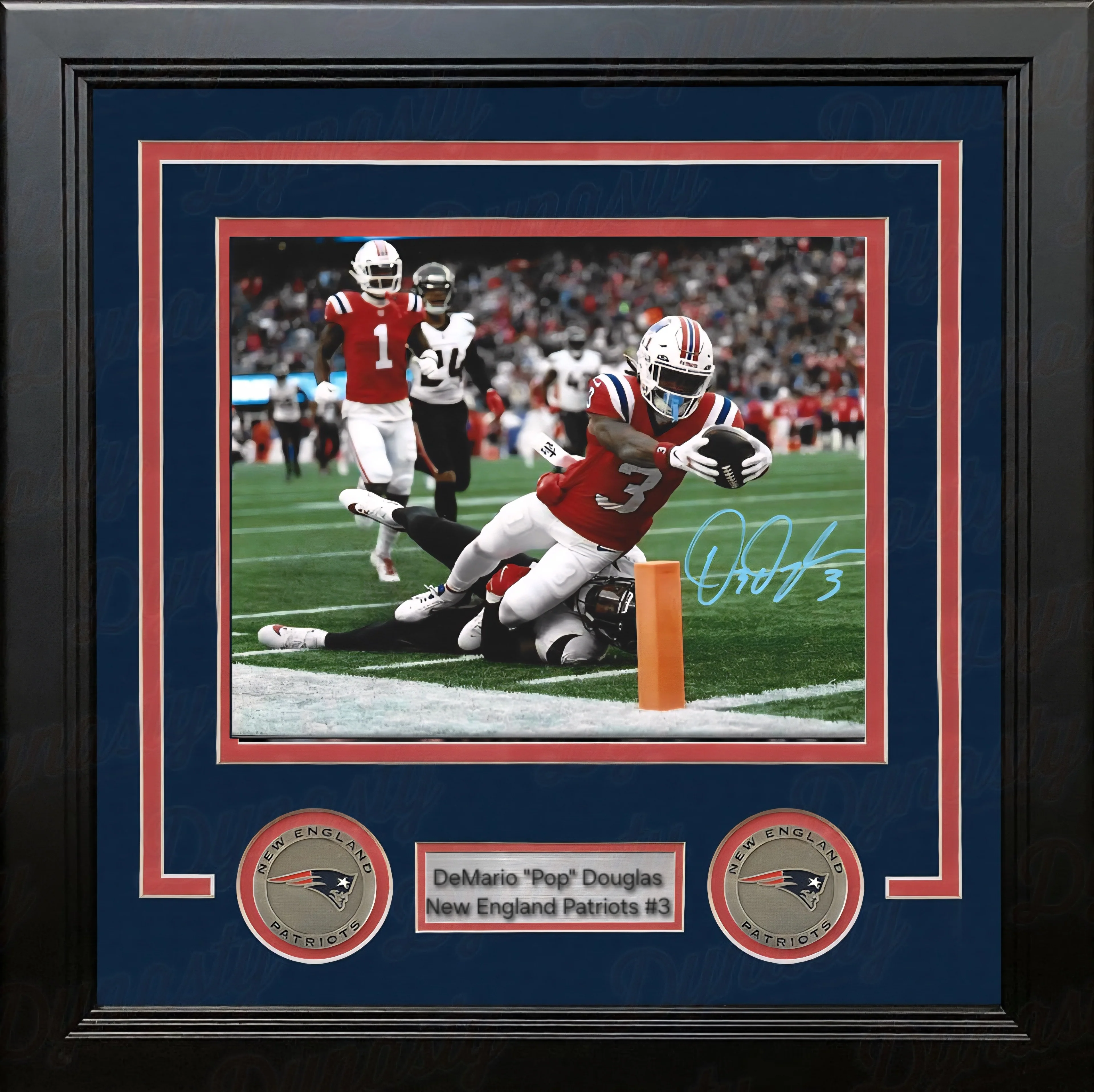 DeMario Pop Douglas New England Patriots Signed 8" x 10" Framed Photo
