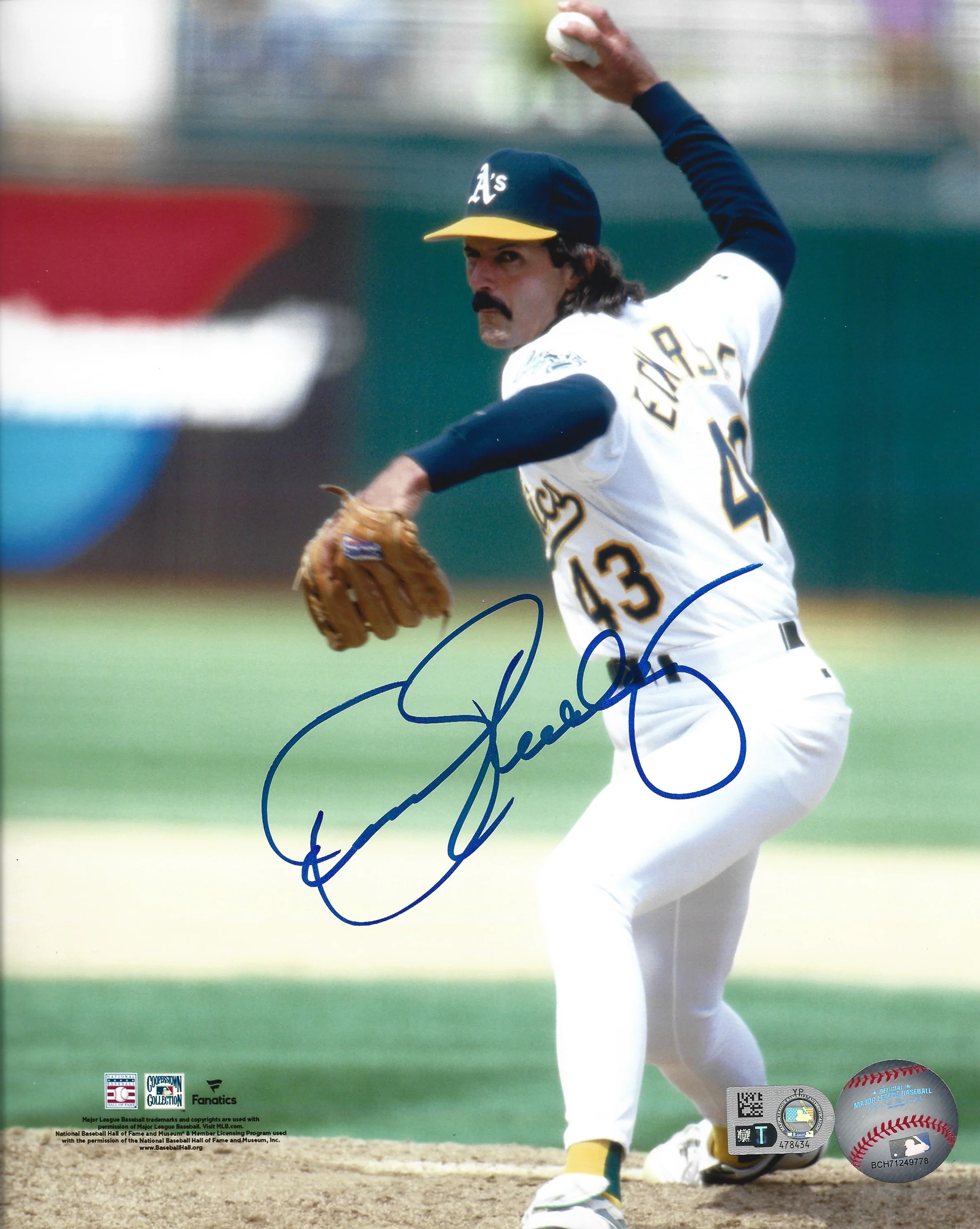 Dennis Eckersley in Action Oakland Athletics Autographed 11" x 14" Baseball Photo