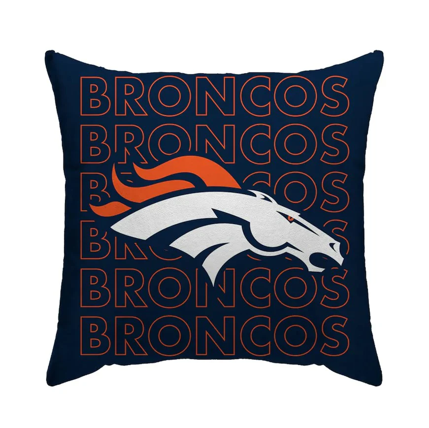 Denver Broncos 18'' x 18'' Echo Wordmark Poly Span Décor Pillow