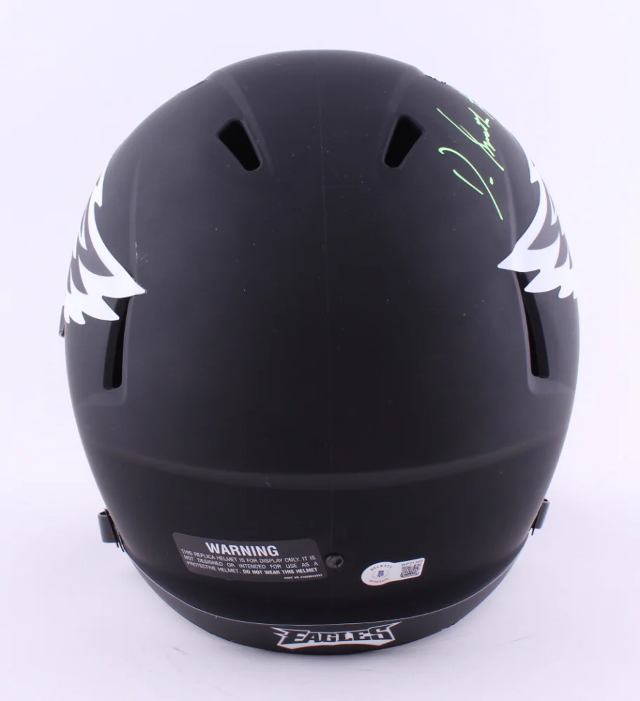 DeVonta Smith Philadelphia Eagles Autographed Football Eclipse Helmet - Kelly Green Signature - Image 3