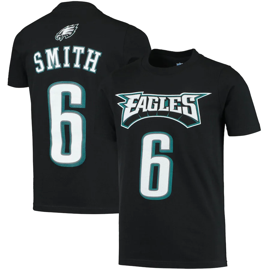 DeVonta Smith Philadelphia Eagles Youth Mainliner Name & Number T-Shirt - Black