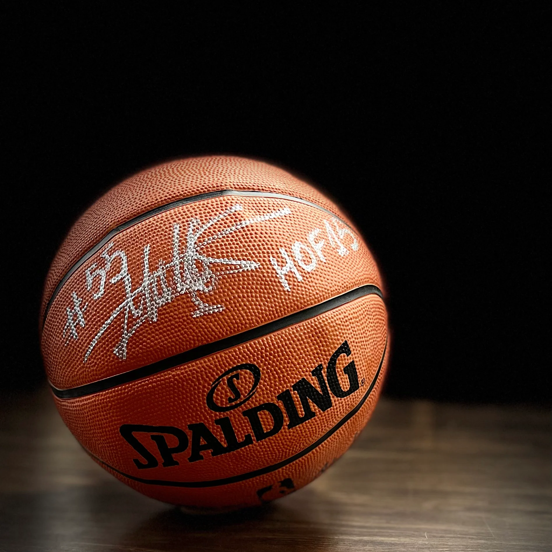 Dikembe Mutombo Autographed Spalding Basketball with Hall of Fame Inscription