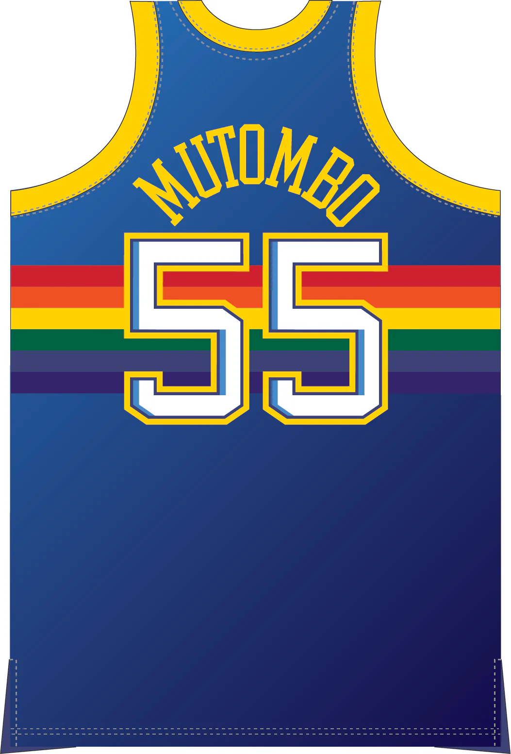 Dikembe Mutombo Denver Nuggets Mitchell & Ness 1996-97 Golden Hour Glaze Swingman Jersey