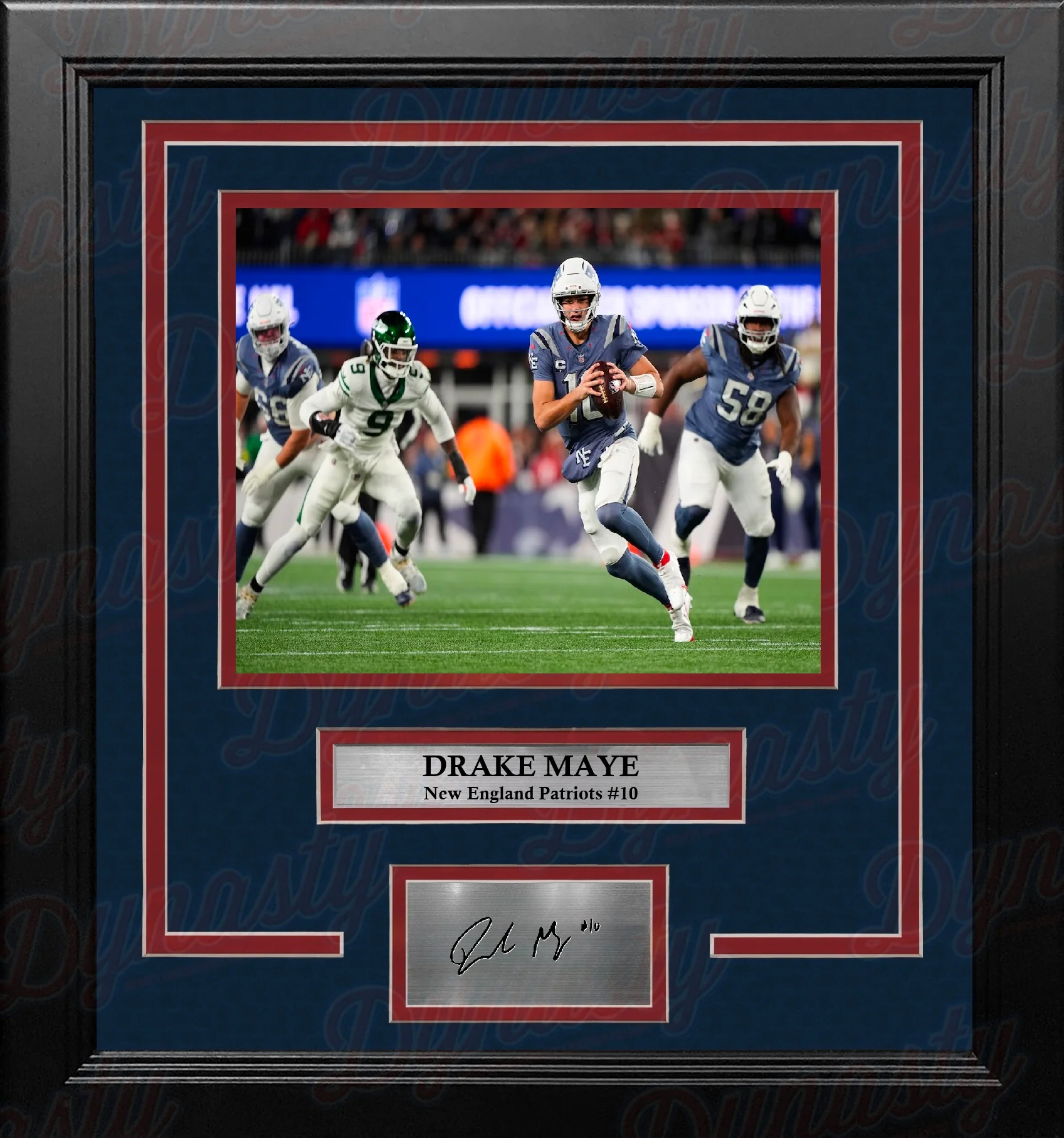 Drake Maye New England Patriots 8" x 10" Framed Rivalries Photo with Engraved Signature