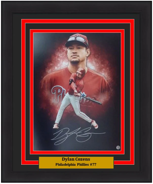 Dylan Cozens Blackout Collage Autographed Philadelphia Phillies 16" x 20" Framed Baseball Photo