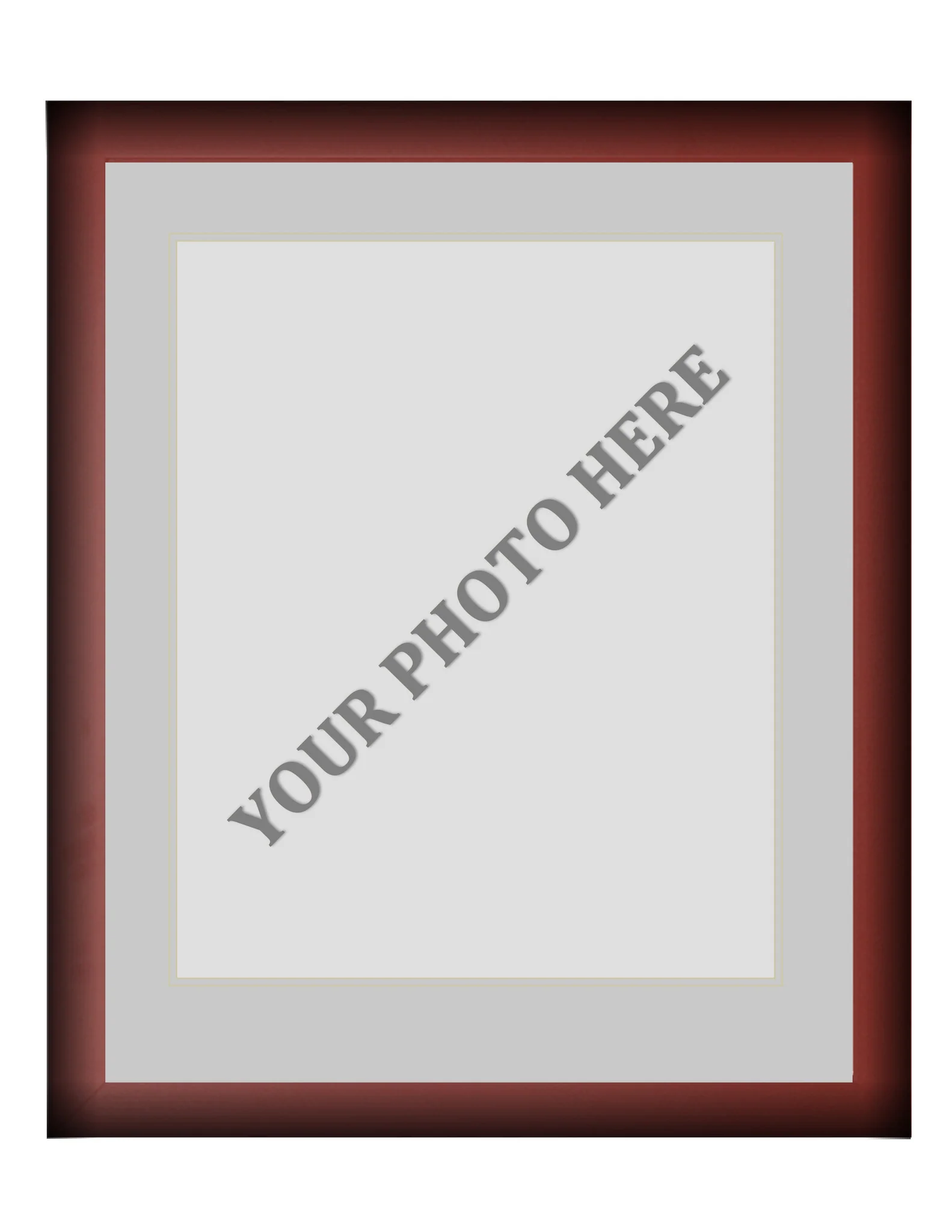 Frame Kit - Cherry Wood Frame | Silver Matting | Silver Trim