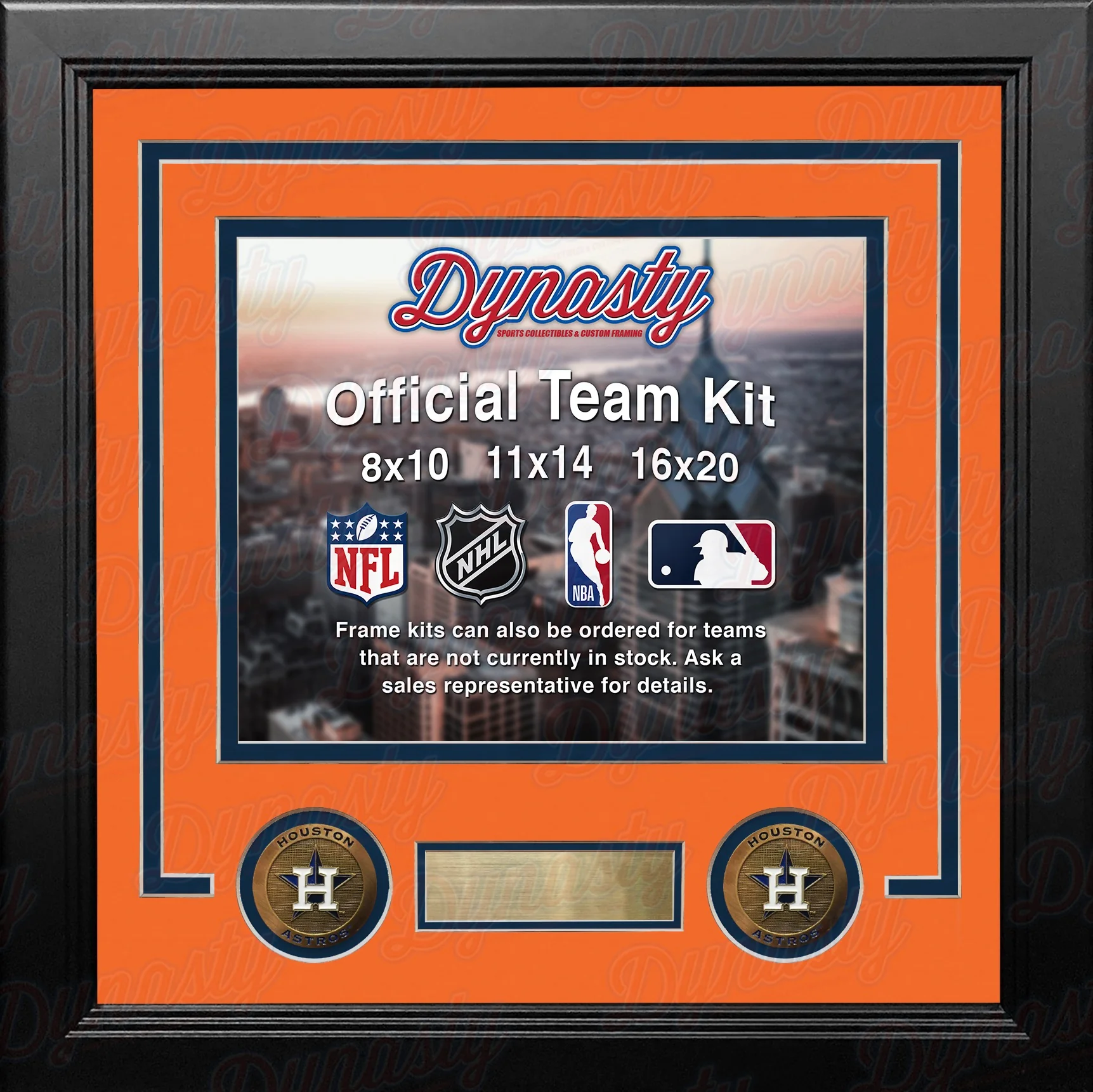 Houston Astros Custom MLB Baseball 8x10 Picture Frame Kit (Multiple Colors) - Image 3