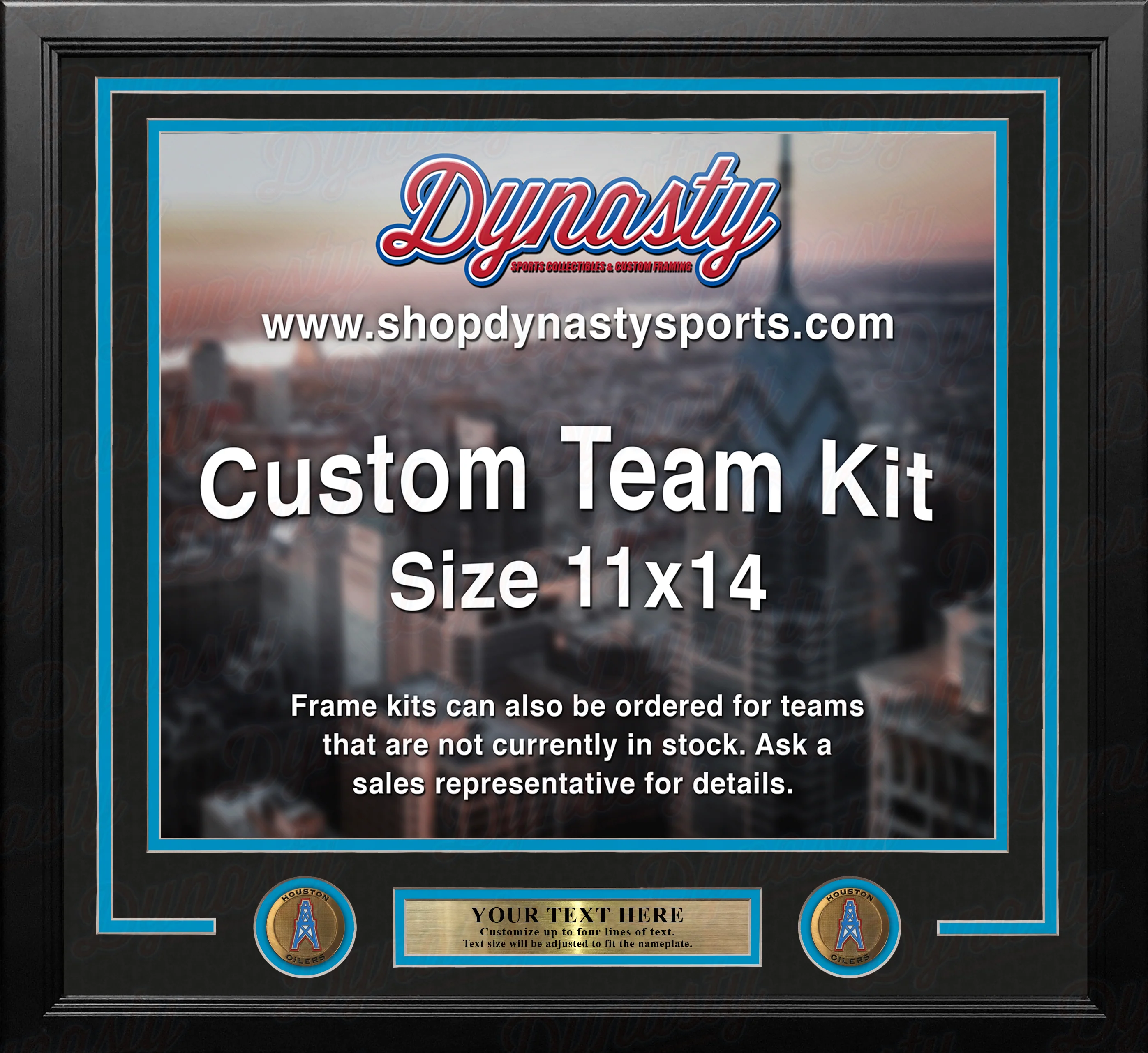 Houston Oilers Throwback Custom NFL Football 11x14 Picture Frame Kit (Multiple Colors) - Image 4