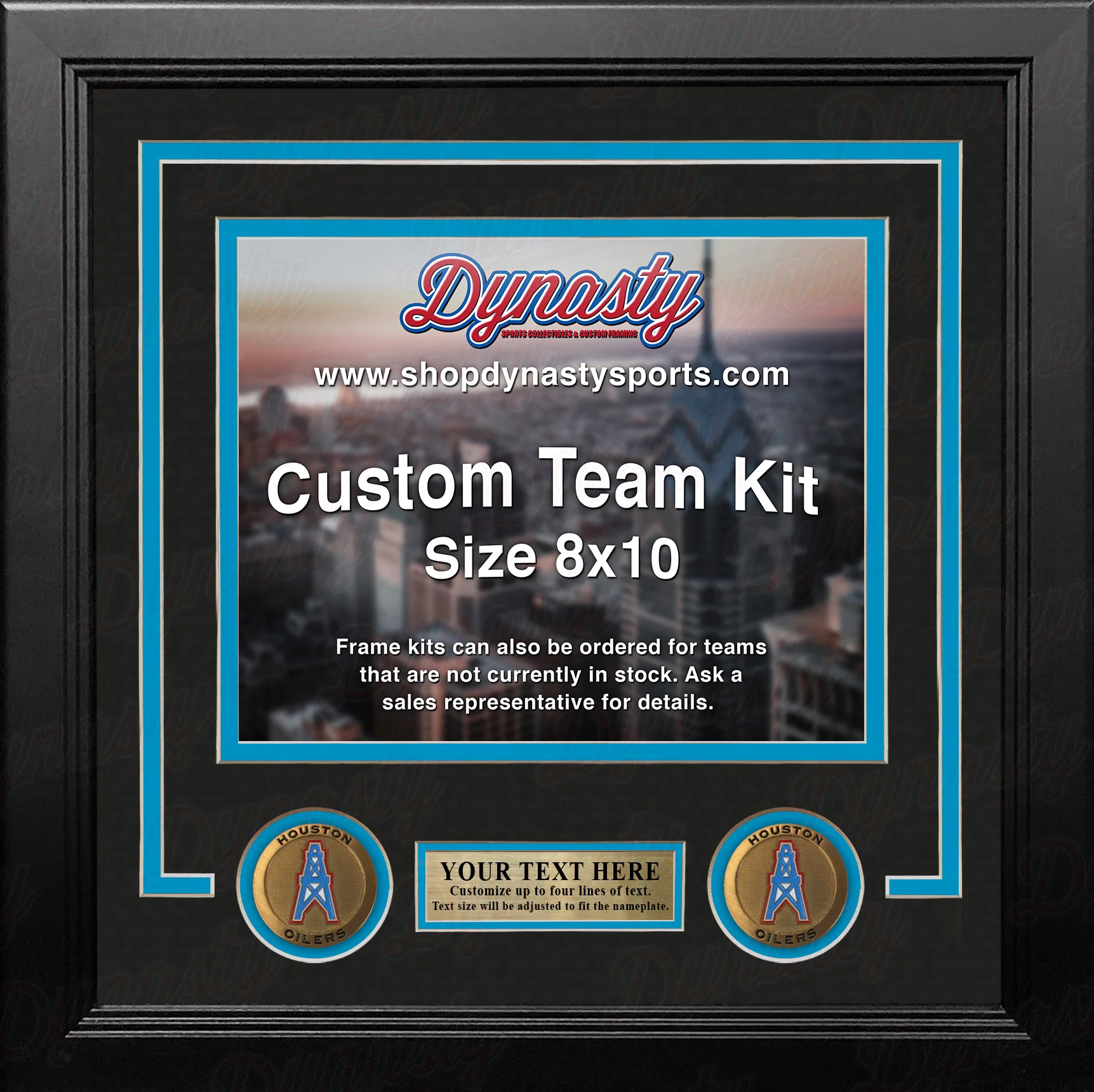 Houston Oilers Throwback Custom NFL Football 8x10 Picture Frame Kit (Multiple Colors) - Image 4