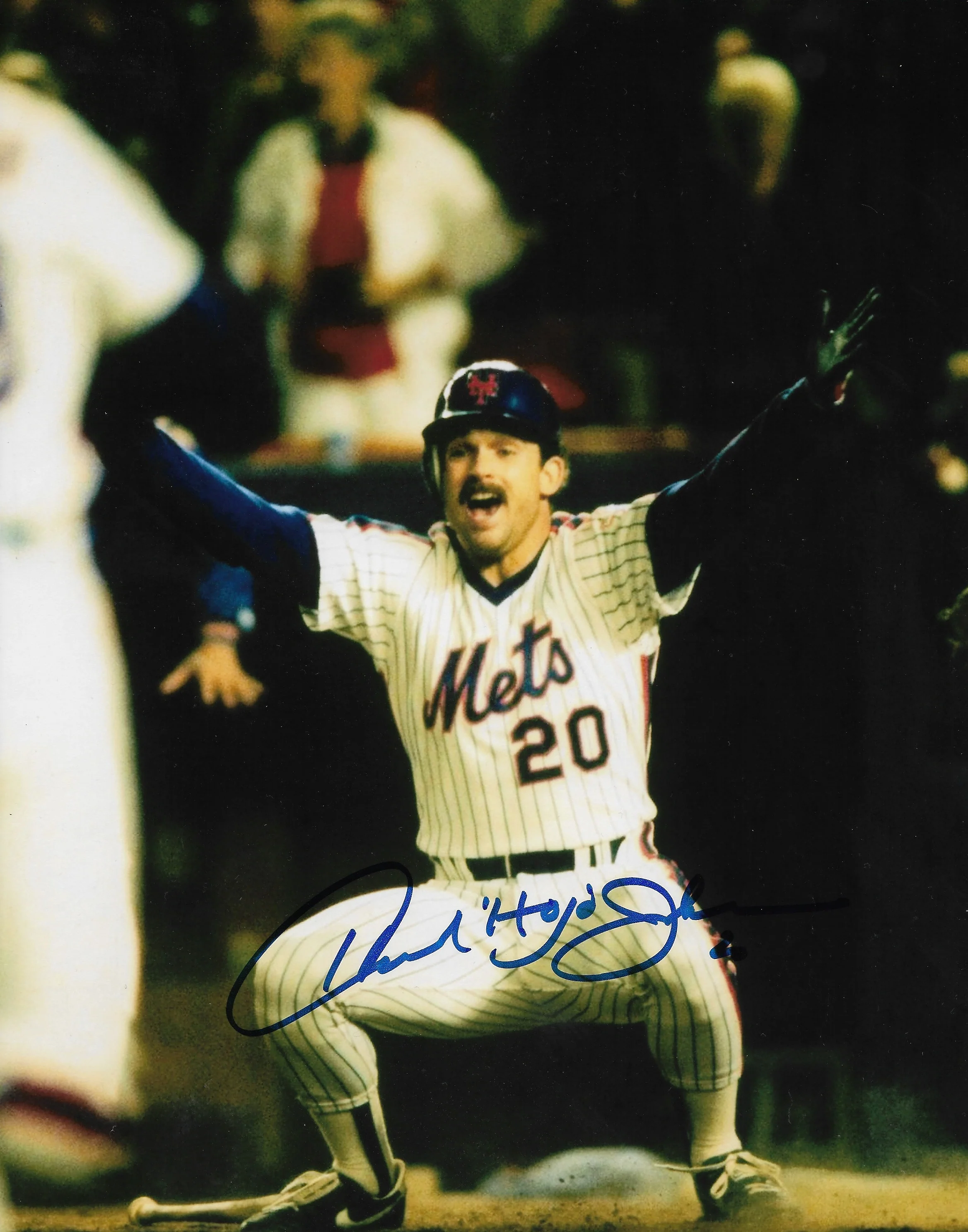Howard Johnson Celebration New York Mets Autographed 8" x 10" Baseball Photo Inscribed HoJo