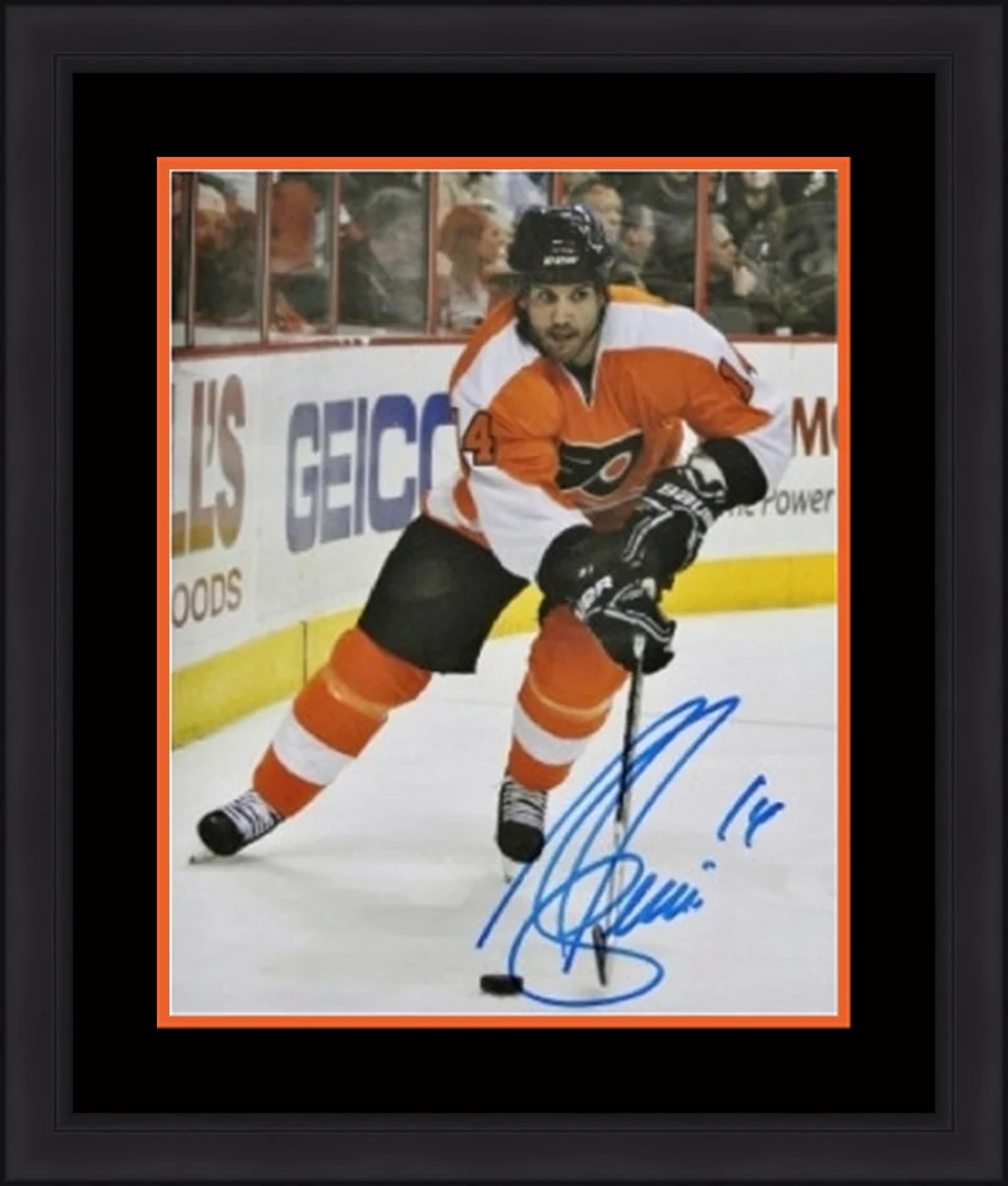 Ian Laperriere In Action Philadelphia Flyers Autographed NHL Hockey 8" x 10" Framed and Matted Photo