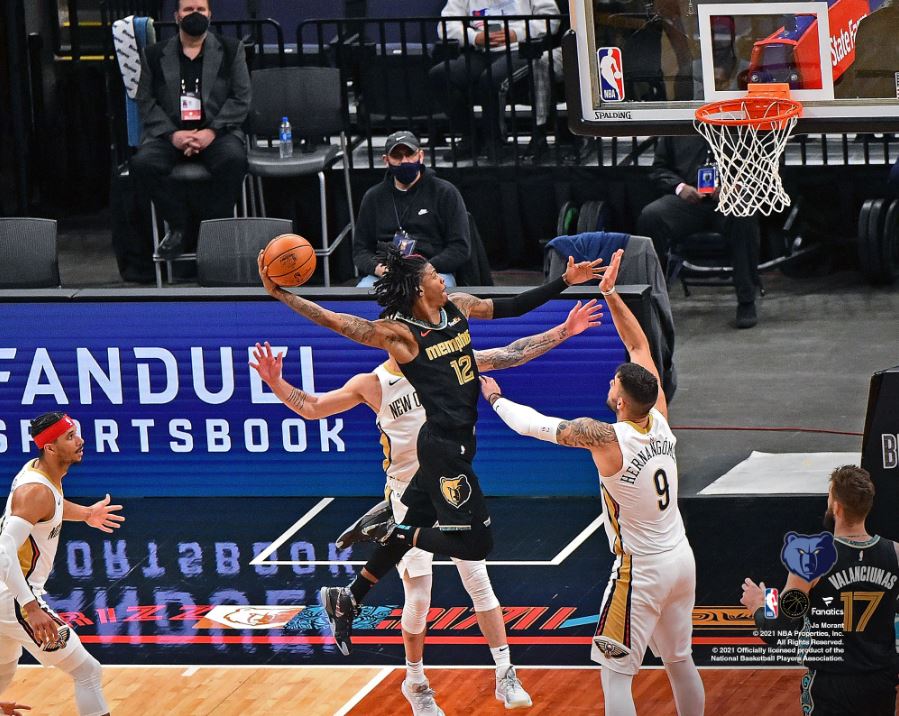 Ja Morant Slam Dunk Memphis Grizzlies 8" x 10" Basketball Photo