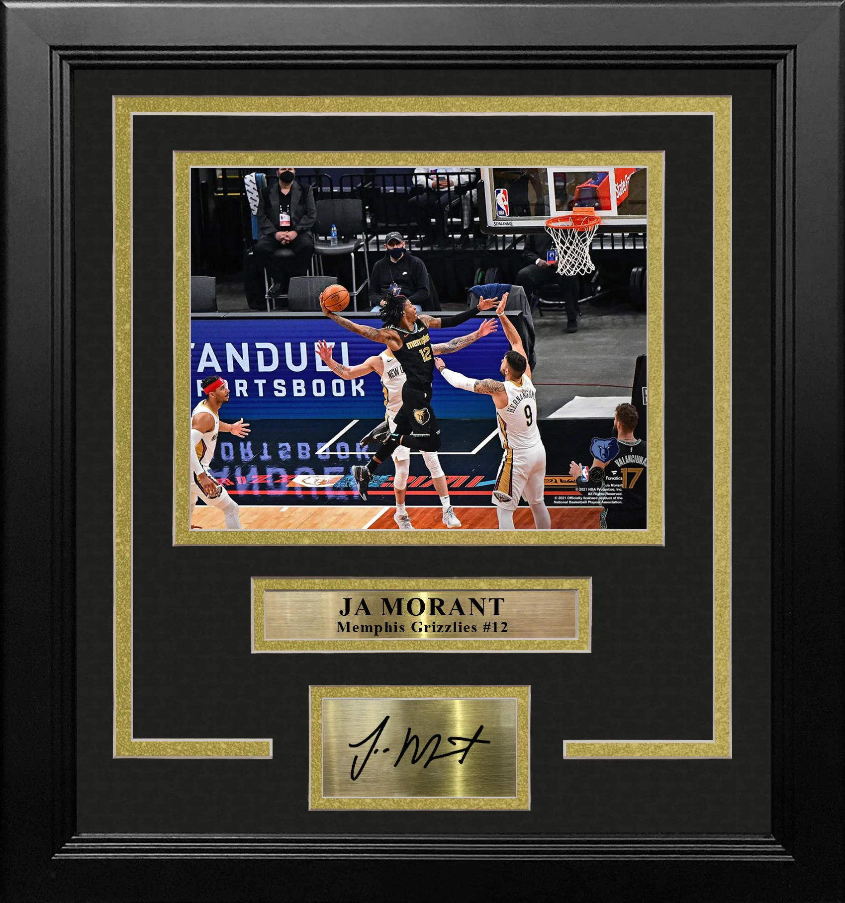 Ja Morant Slam Dunk Memphis Grizzlies 8" x 10" Framed Basketball Photo with Engraved Autograph - Image 2