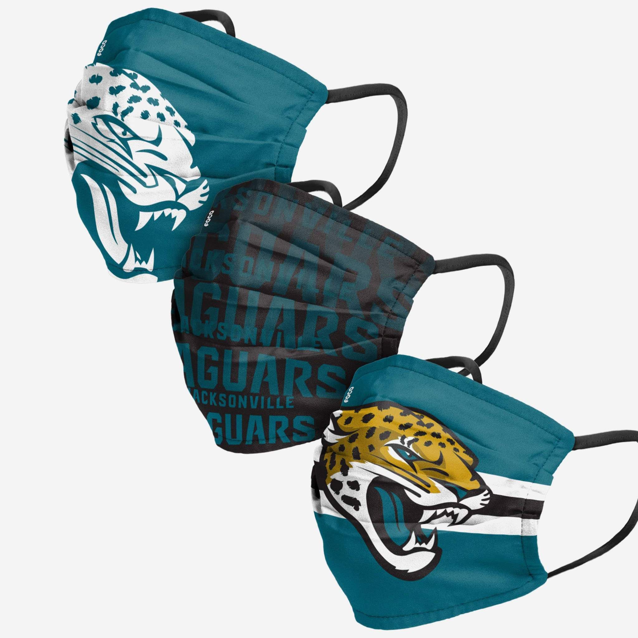 Jacksonville Jaguars 3-Pack Match Day Face Mask Covers
