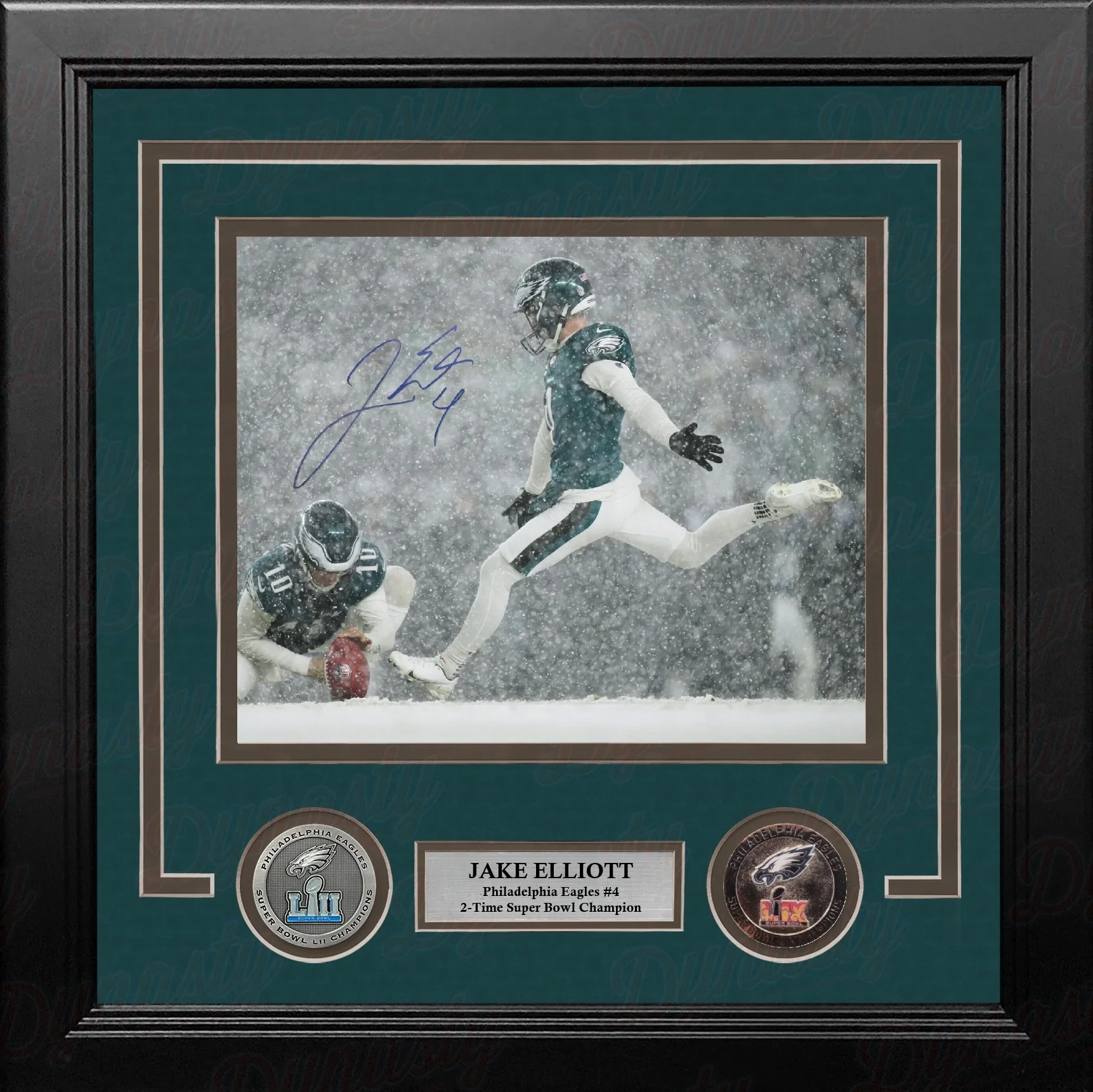 Jake Elliott Snow Kick Philadelphia Eagles Autographed 8" x 10" Framed Football Photo