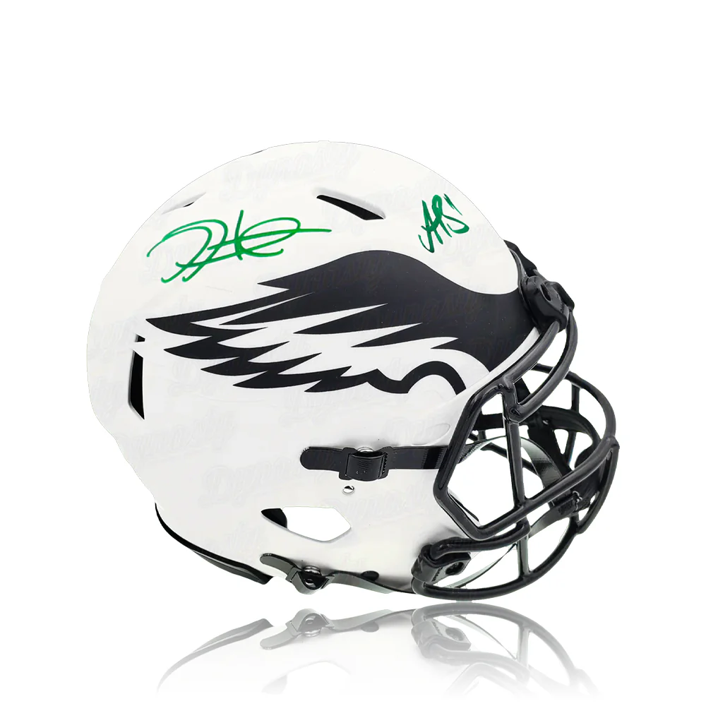 Jalen Hurts & AJ Brown Philadelphia Eagles Autographed Full-Size Lunar Eclipse Authentic Helmet