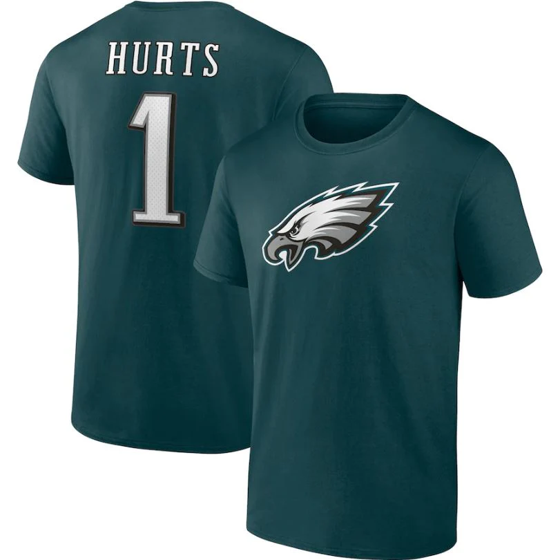 Jalen Hurts Philadelphia Eagles Player Icon Green T-Shirt