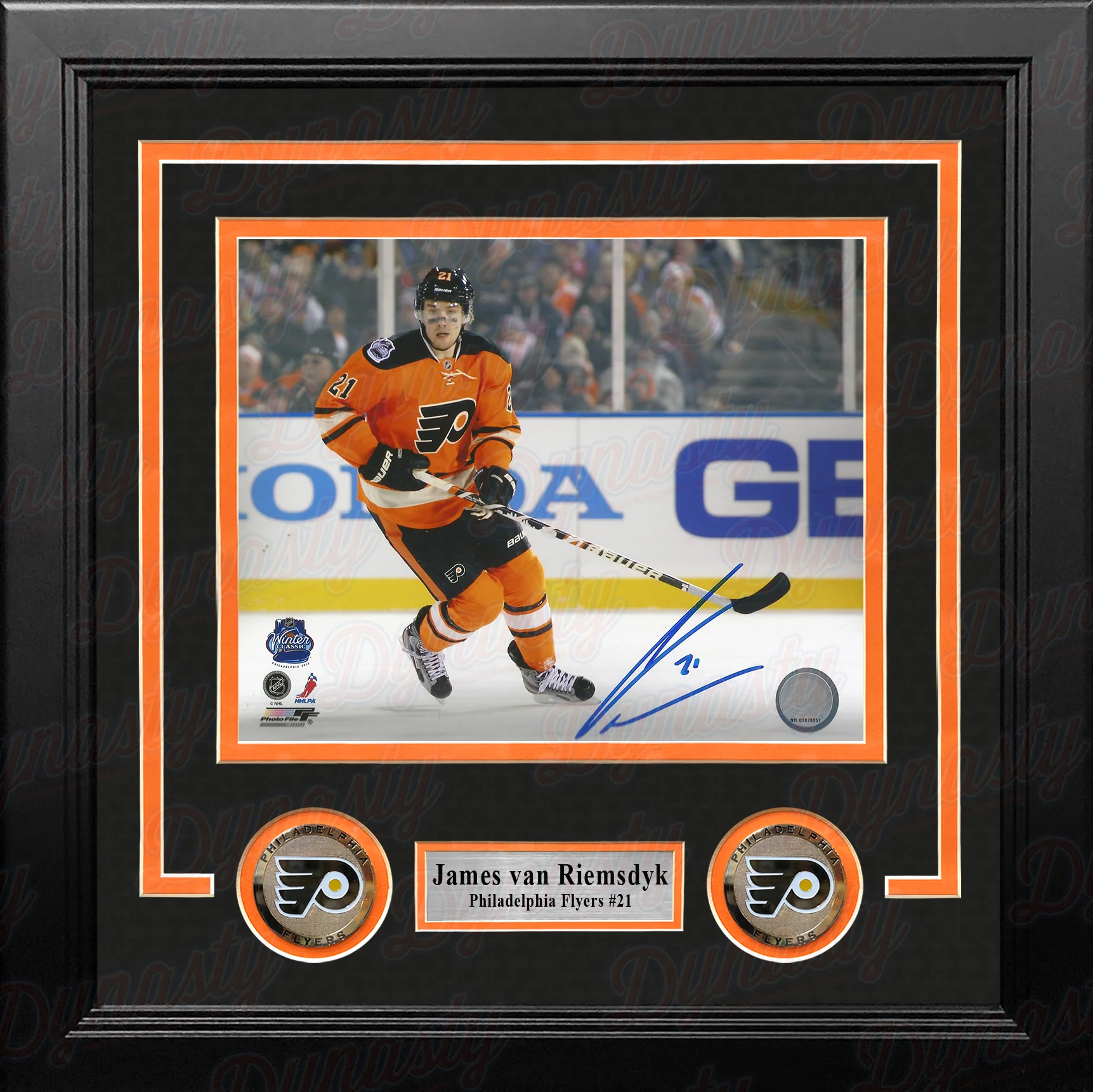 James Van Riemsdyk 2012 Winter Classic Autographed Philadelphia Flyers Framed Hockey Photo - Image 3