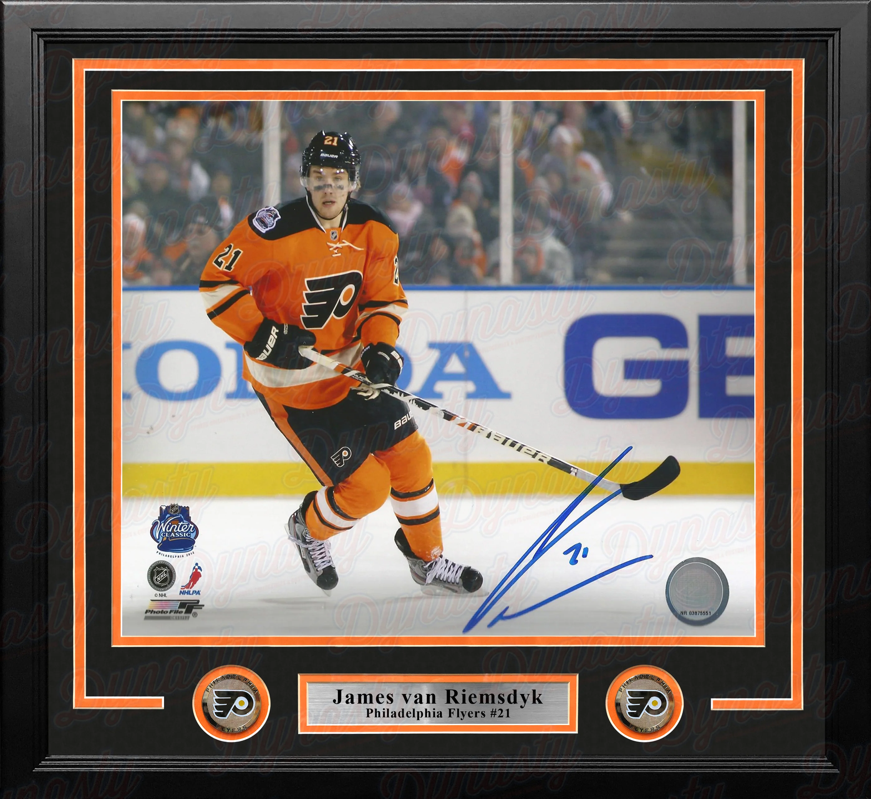 James Van Riemsdyk 2012 Winter Classic Autographed Philadelphia Flyers Framed Hockey Photo - Image 4