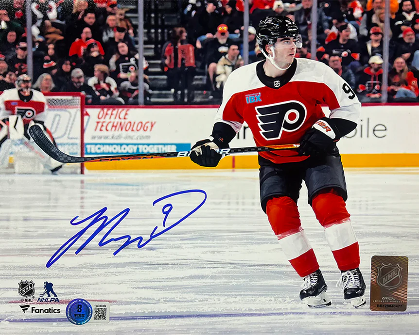 Jamie Drysdale in Action Philadelphia Flyers Autographed 8" x 10" Hockey Photo - Image 2