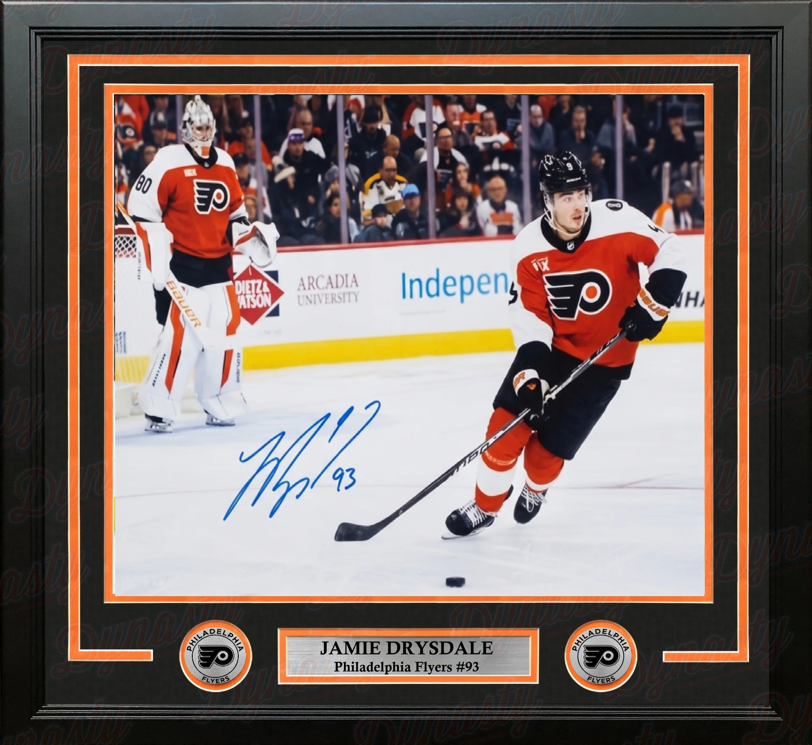 Jamie Drysdale with Vladar Philadelphia Flyers Autographed 16" x 20" Framed Hockey Photo