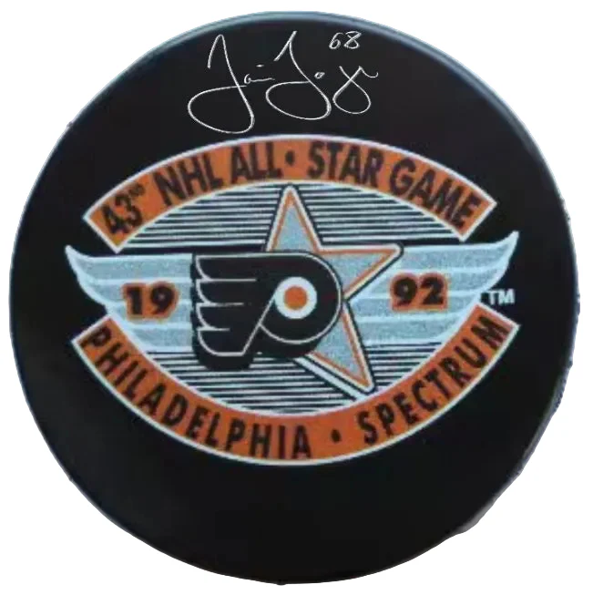 Jaromir Jagr Signed 1992 All-Star Game Spectrum Logo Puck