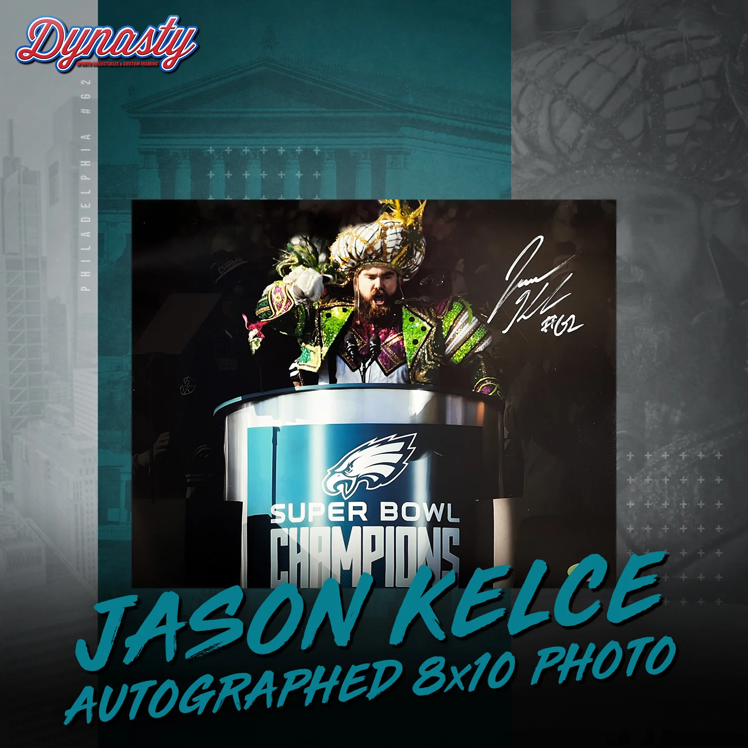 Jason Kelce Autographed Parade Speech Spotlight Photo | Retirement Pre-Sale Opportunity