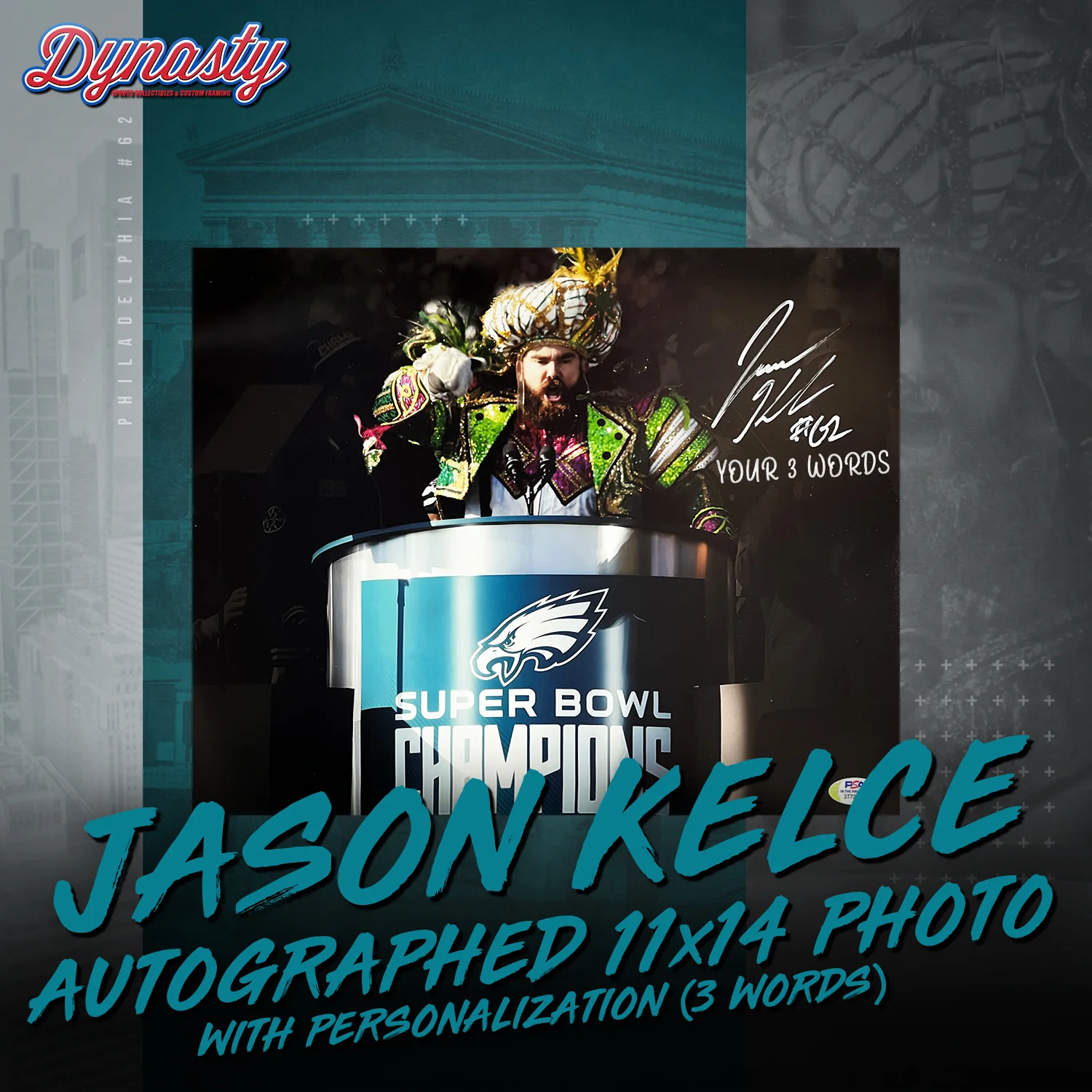 Jason Kelce Autographed Parade Speech Spotlight Photo | Retirement Pre-Sale Opportunity - Image 10