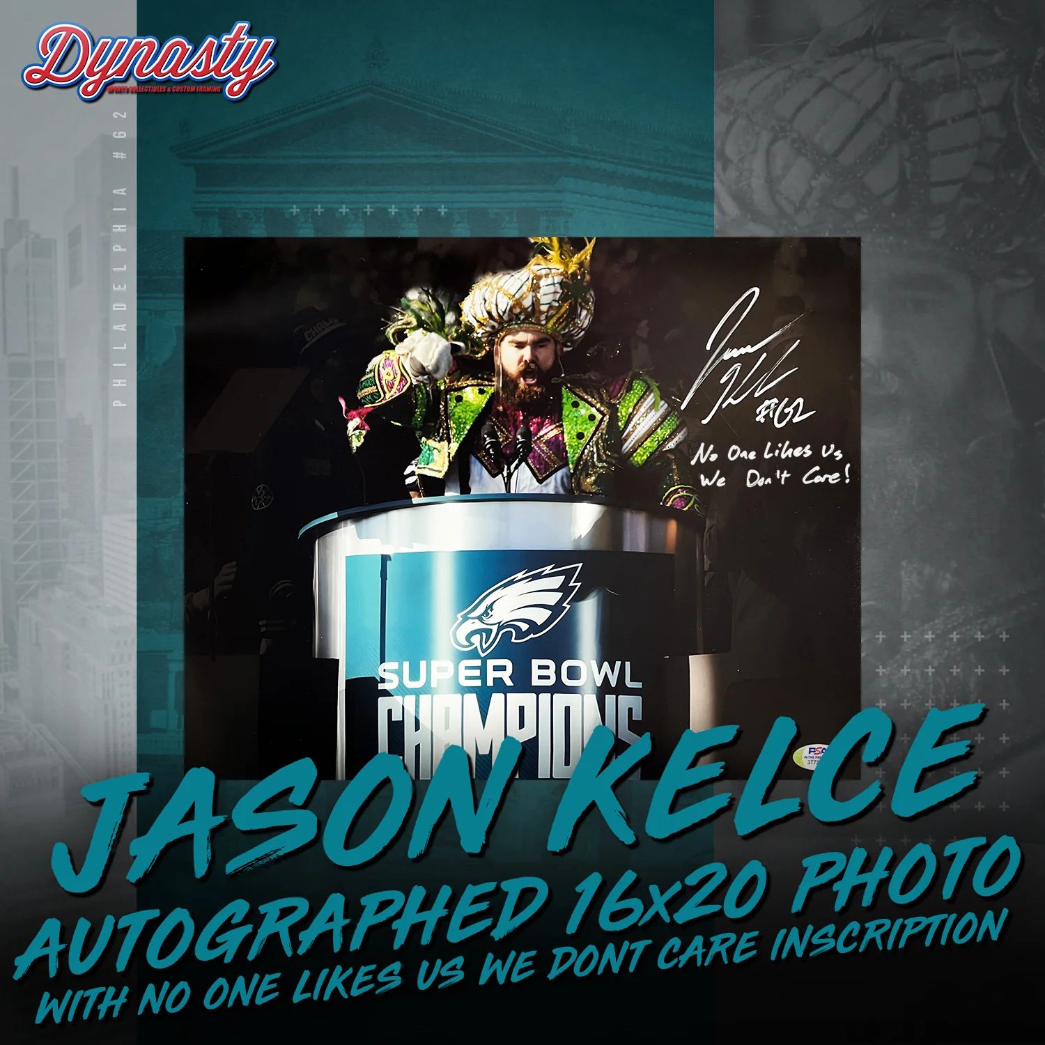 Jason Kelce Autographed Parade Speech Spotlight Photo | Retirement Pre-Sale Opportunity - Image 13