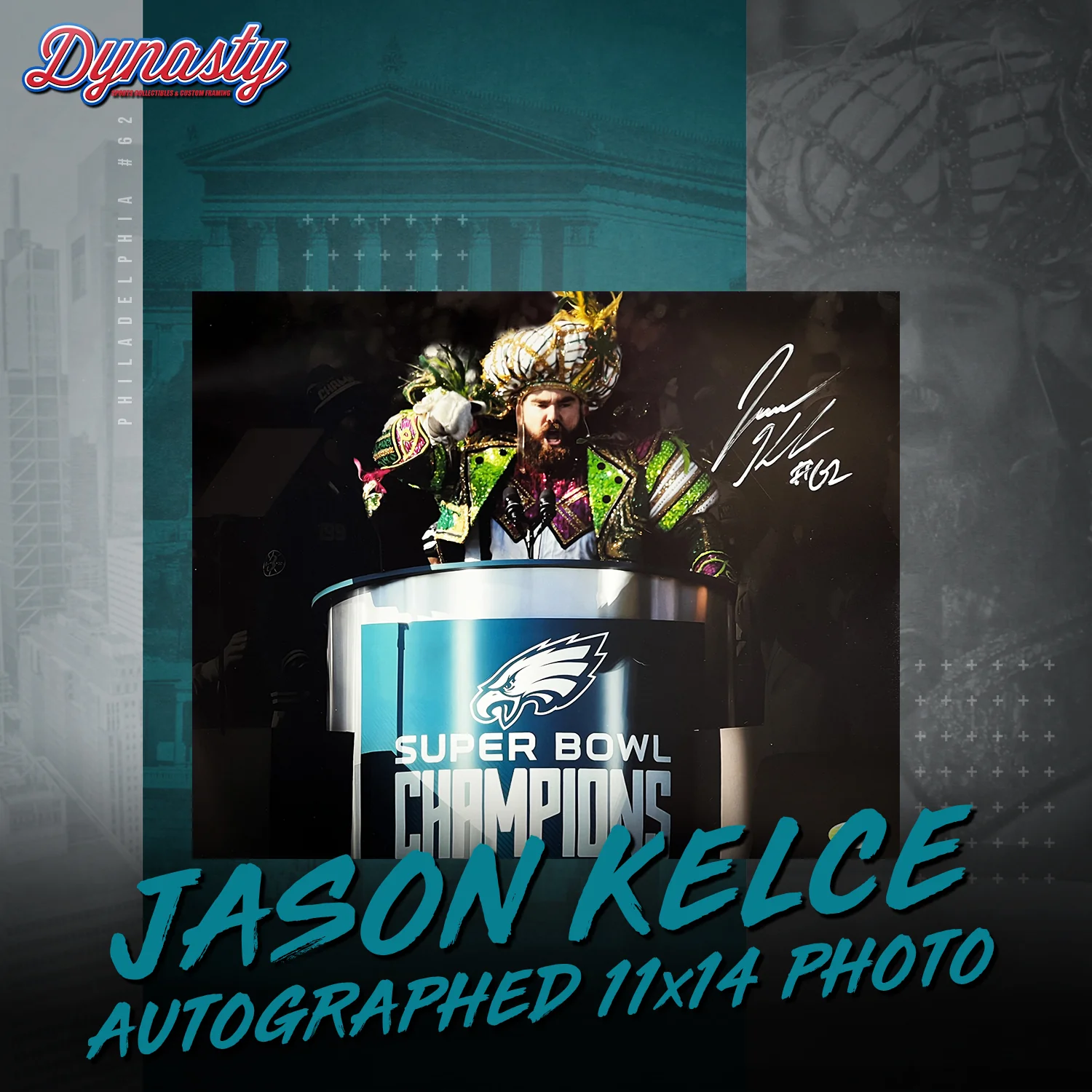 Jason Kelce Autographed Parade Speech Spotlight Photo | Retirement Pre-Sale Opportunity - Image 6