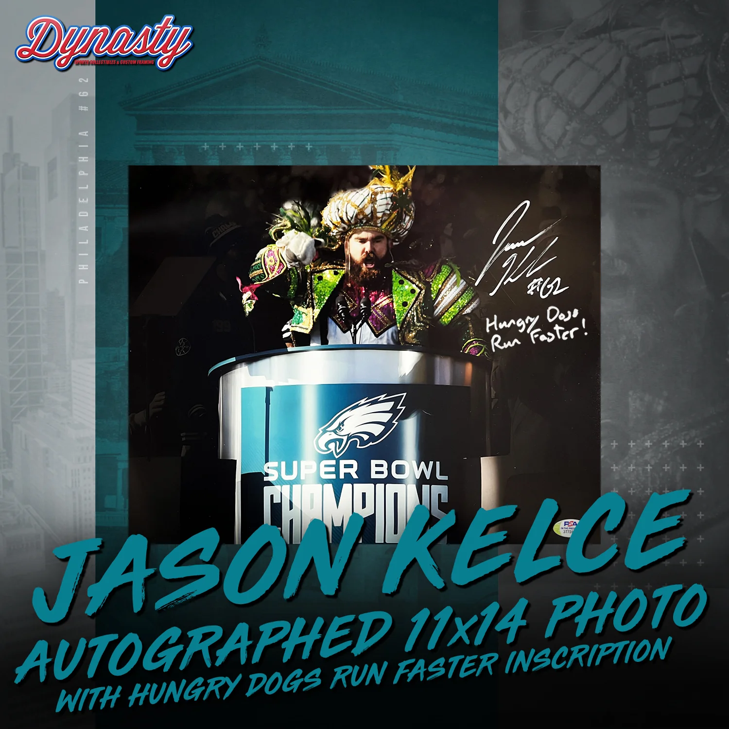 Jason Kelce Autographed Parade Speech Spotlight Photo | Retirement Pre-Sale Opportunity - Image 7