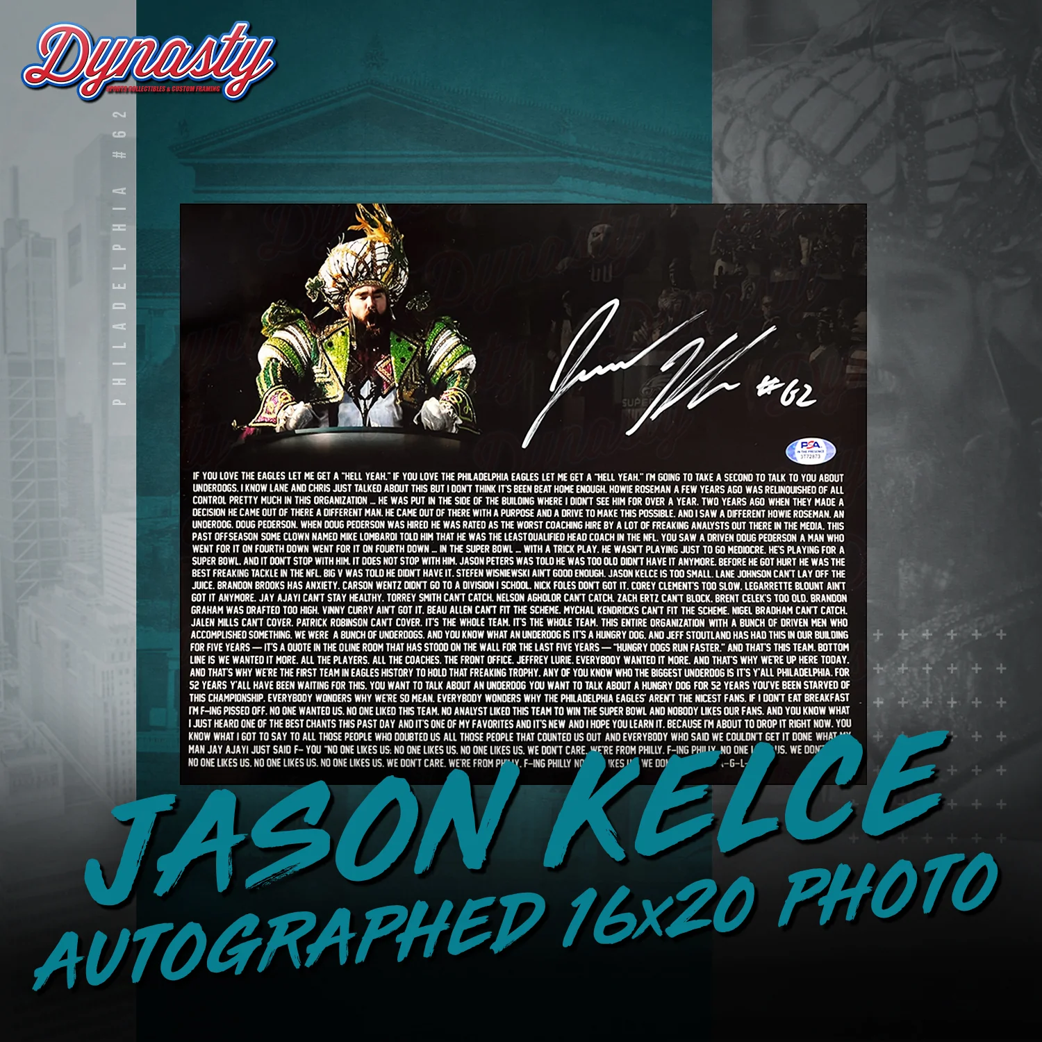 Jason Kelce Autographed Parade Speech Text Photo | Retirement Pre-Sale Opportunity - Image 11