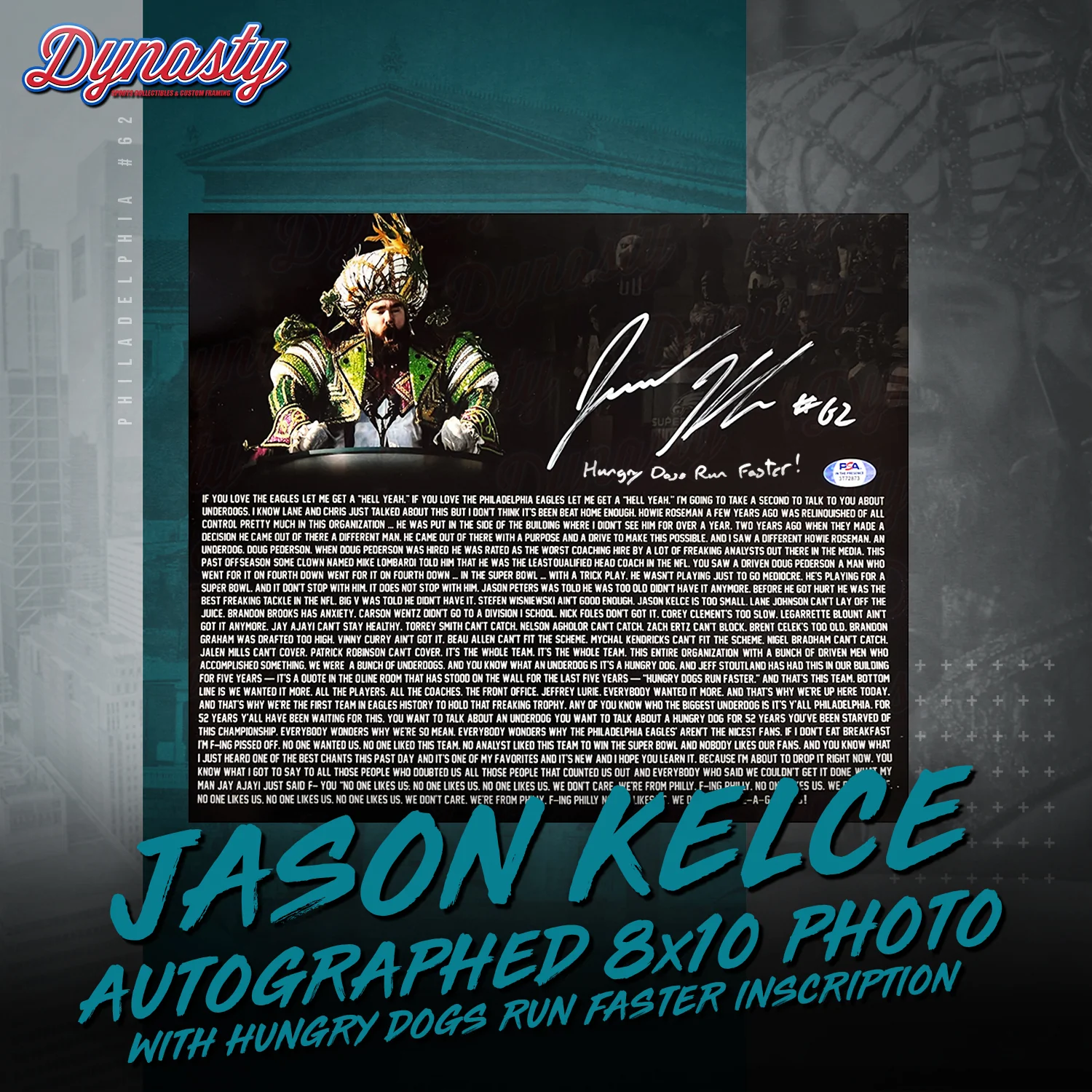 Jason Kelce Autographed Parade Speech Text Photo | Retirement Pre-Sale Opportunity - Image 2