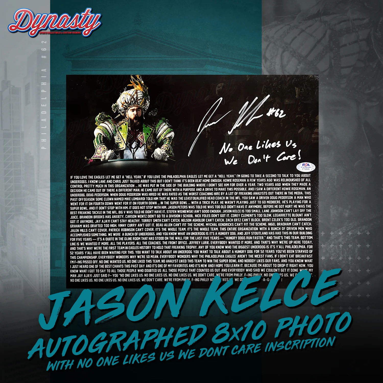 Jason Kelce Autographed Parade Speech Text Photo | Retirement Pre-Sale Opportunity - Image 3