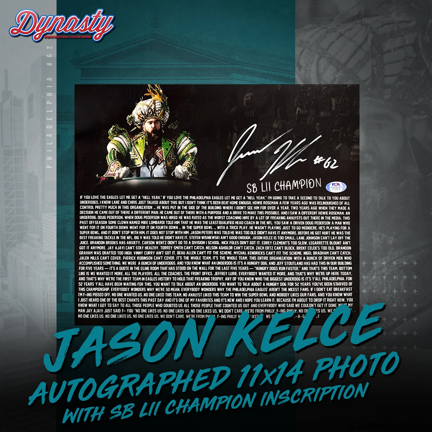 Jason Kelce Autographed Parade Speech Text Photo | Retirement Pre-Sale Opportunity - Image 9