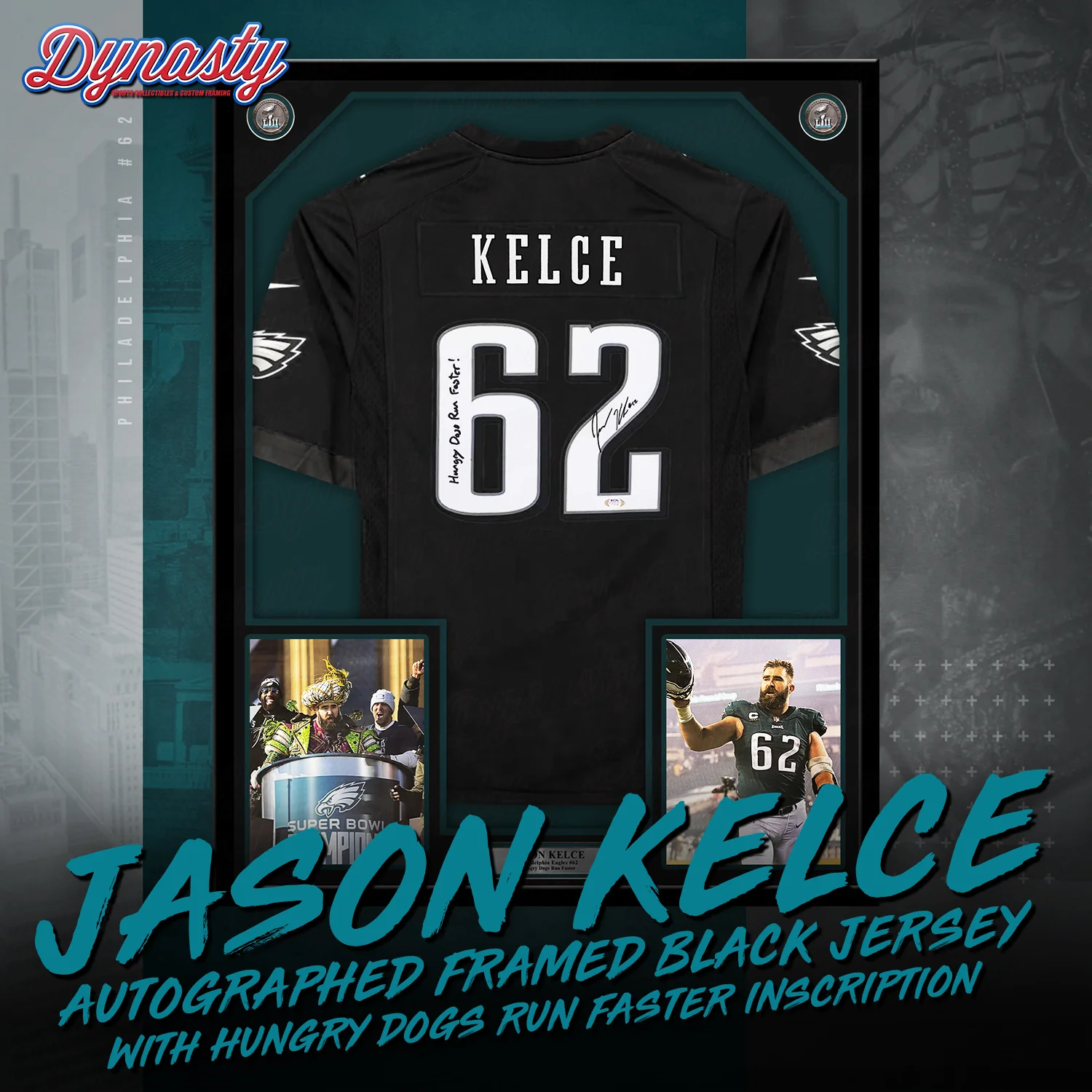 Jason Kelce Autographed Philadelphia Eagles Framed Nike Jersey | Retirement Pre-Sale Opportunity - Image 2
