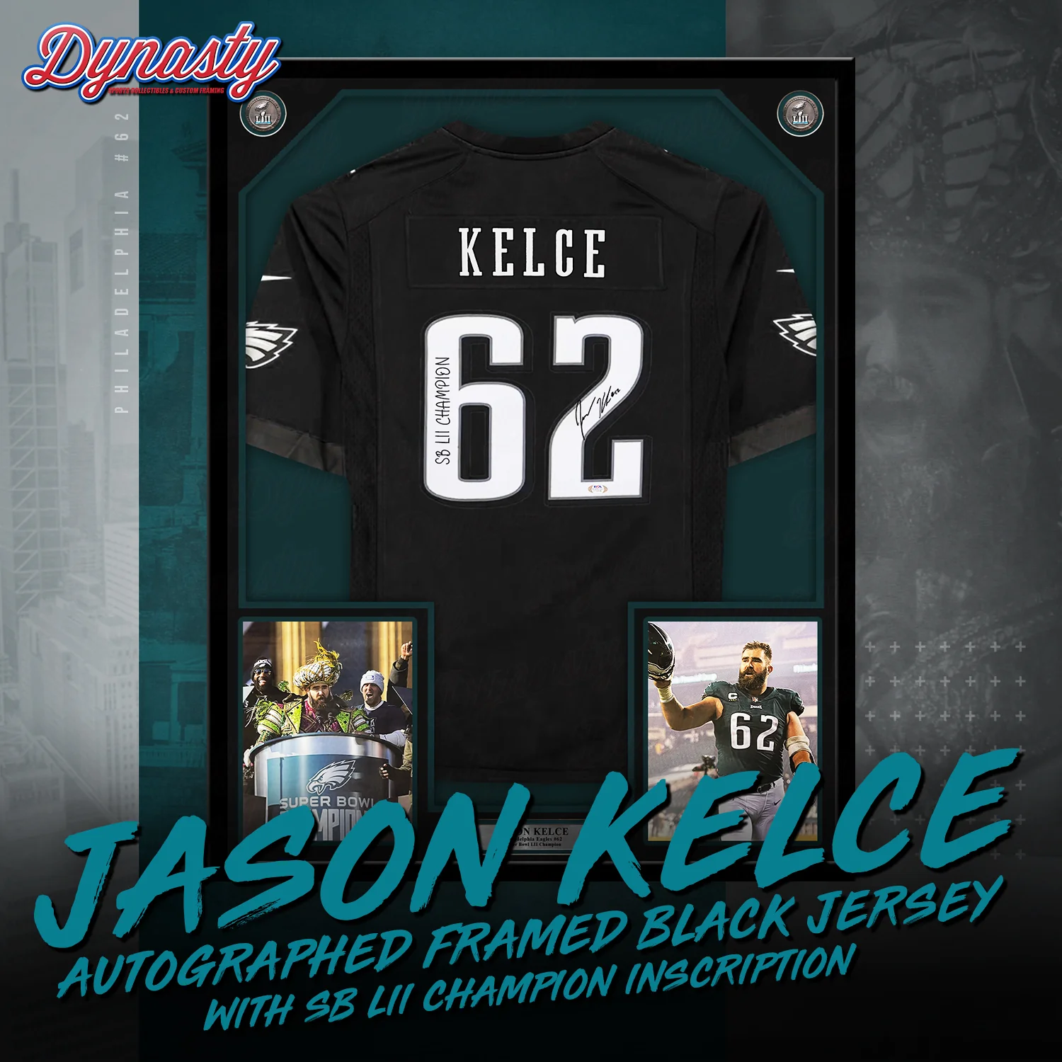 Jason Kelce Autographed Philadelphia Eagles Framed Nike Jersey | Retirement Pre-Sale Opportunity - Image 3