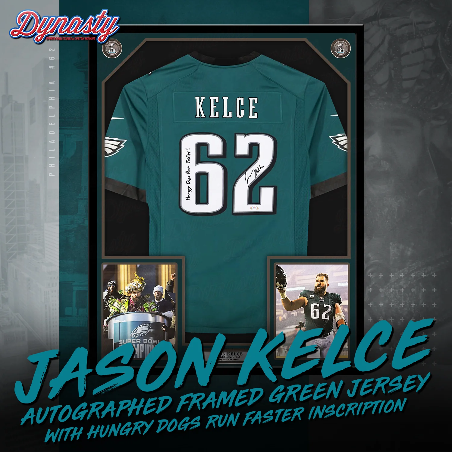 Jason Kelce Autographed Philadelphia Eagles Framed Nike Jersey | Retirement Pre-Sale Opportunity - Image 6