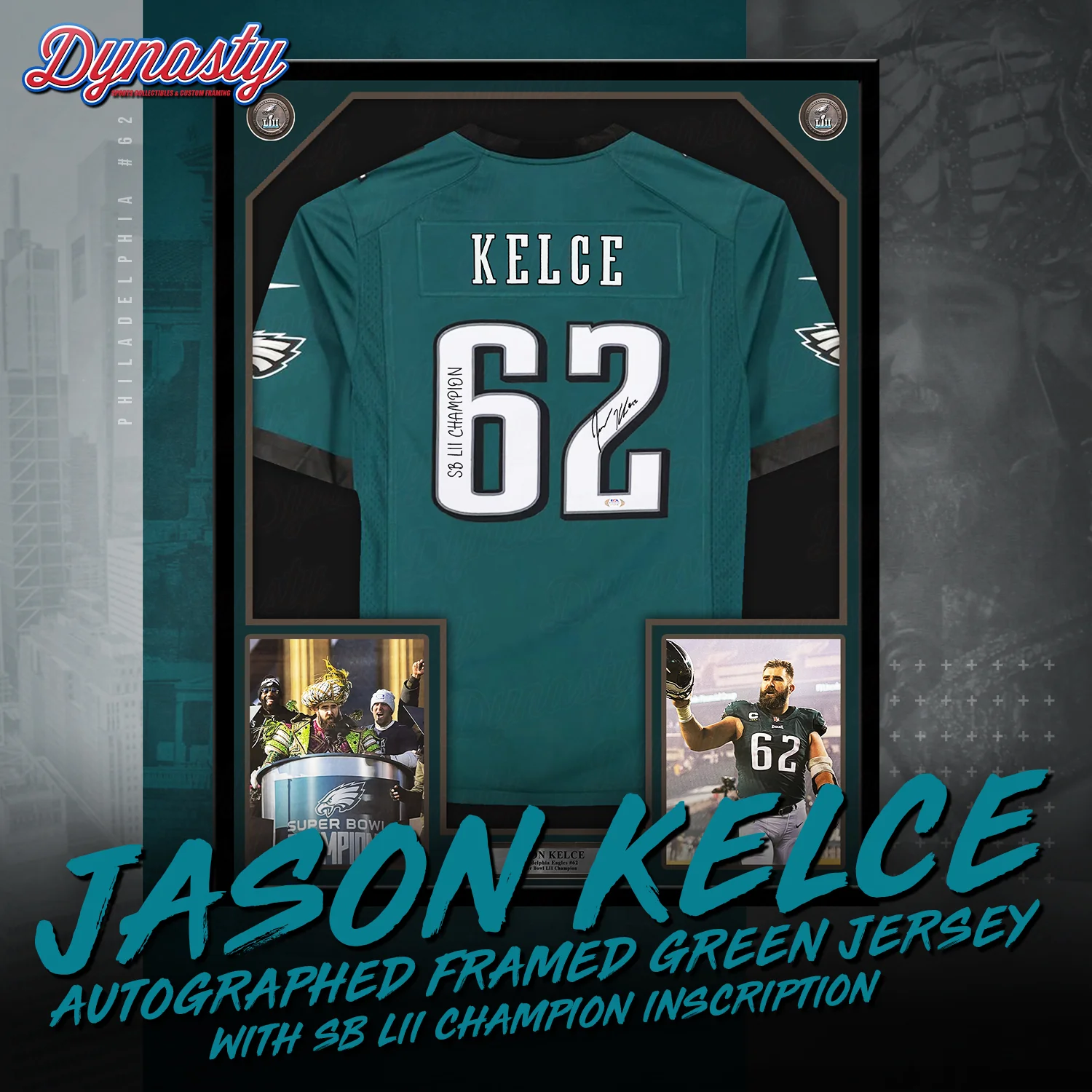 Jason Kelce Autographed Philadelphia Eagles Framed Nike Jersey | Retirement Pre-Sale Opportunity - Image 7