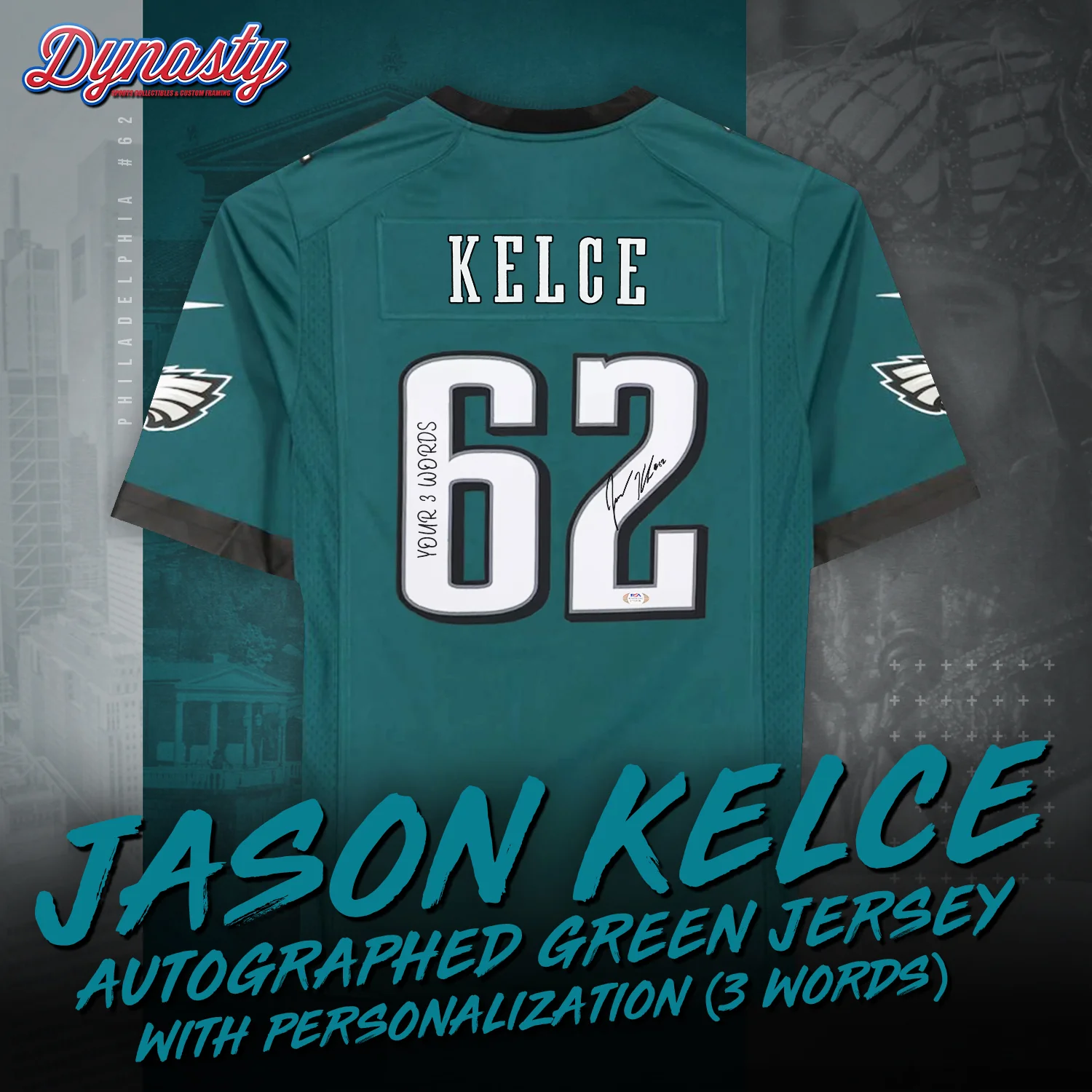 Jason Kelce Autographed Philadelphia Eagles Nike Jersey | Retirement Pre-Sale Opportunity - Image 8