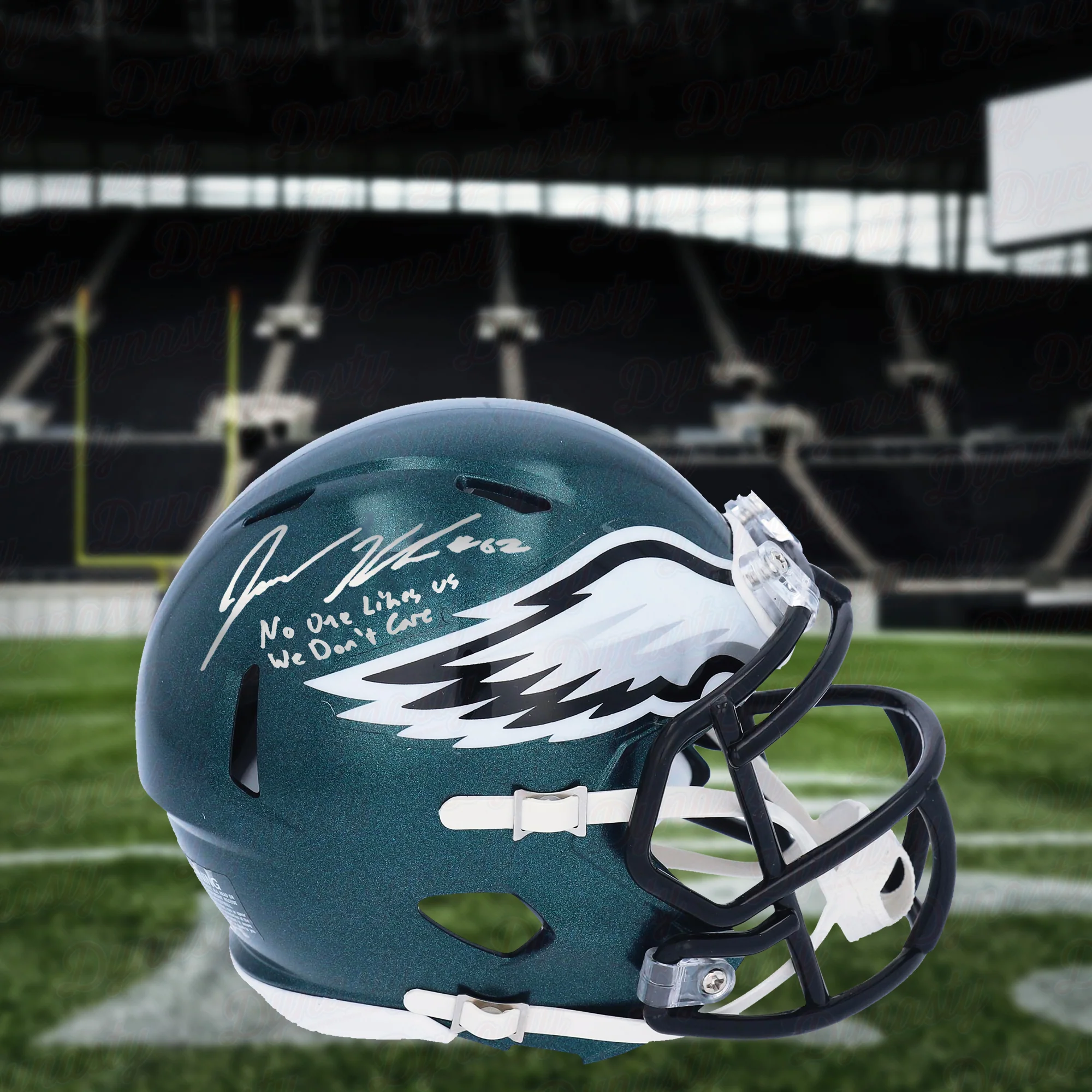 Jason Kelce Philadelphia Eagles Autographed Full-Size Helmet Inscribed No One Likes Us We Don't Care