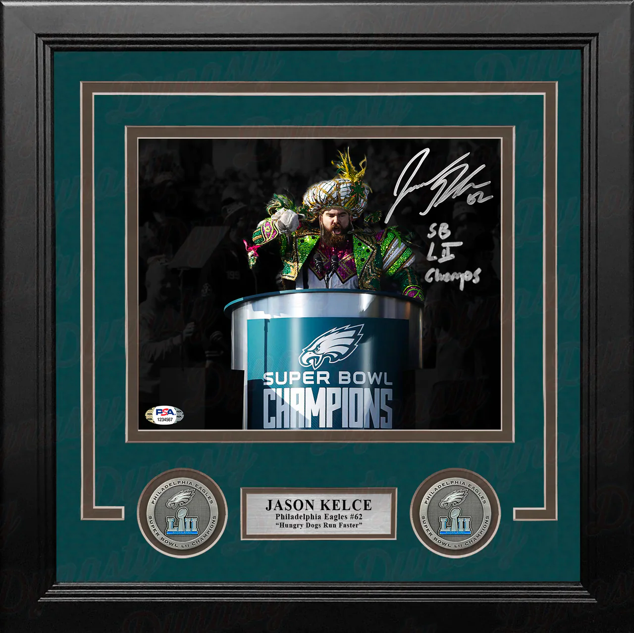 Jason Kelce Super Bowl Speech Philadelphia Eagles Autographed 8x10 Framed Photo - Super Bowl Champs - Image 2