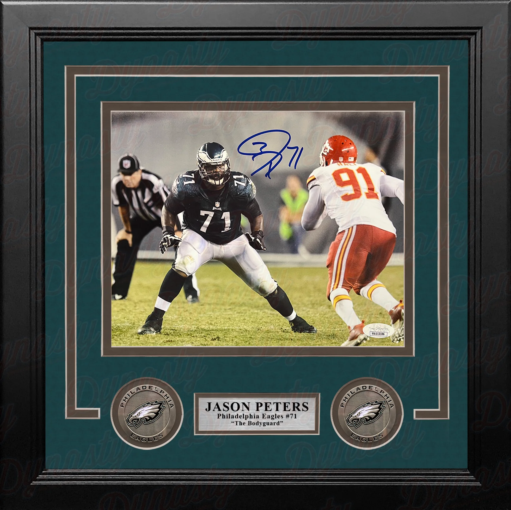 Jason Peters in Action Philadelphia Eagles Autographed 8" x 10" Framed Football Photo