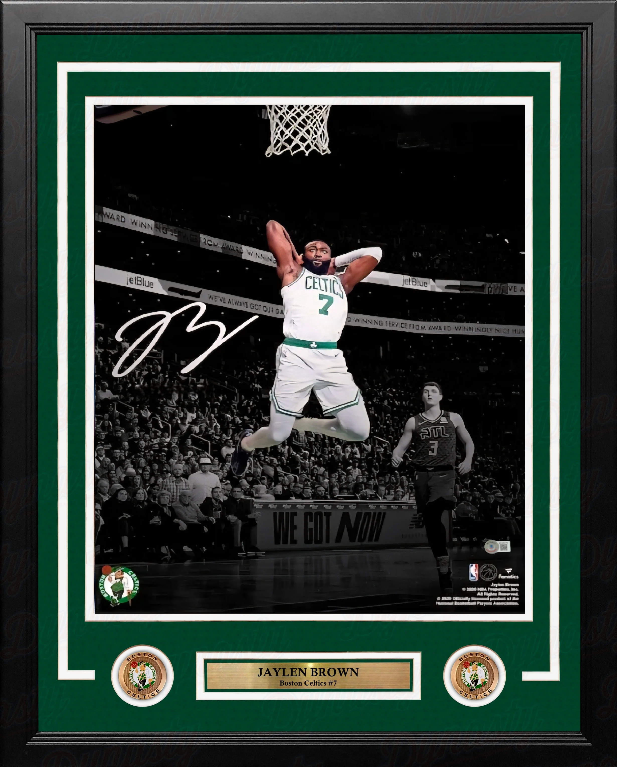 Jaylen Brown Blackout Dunk Boston Celtics Autographed 11" x 14" Framed Basketball Photo