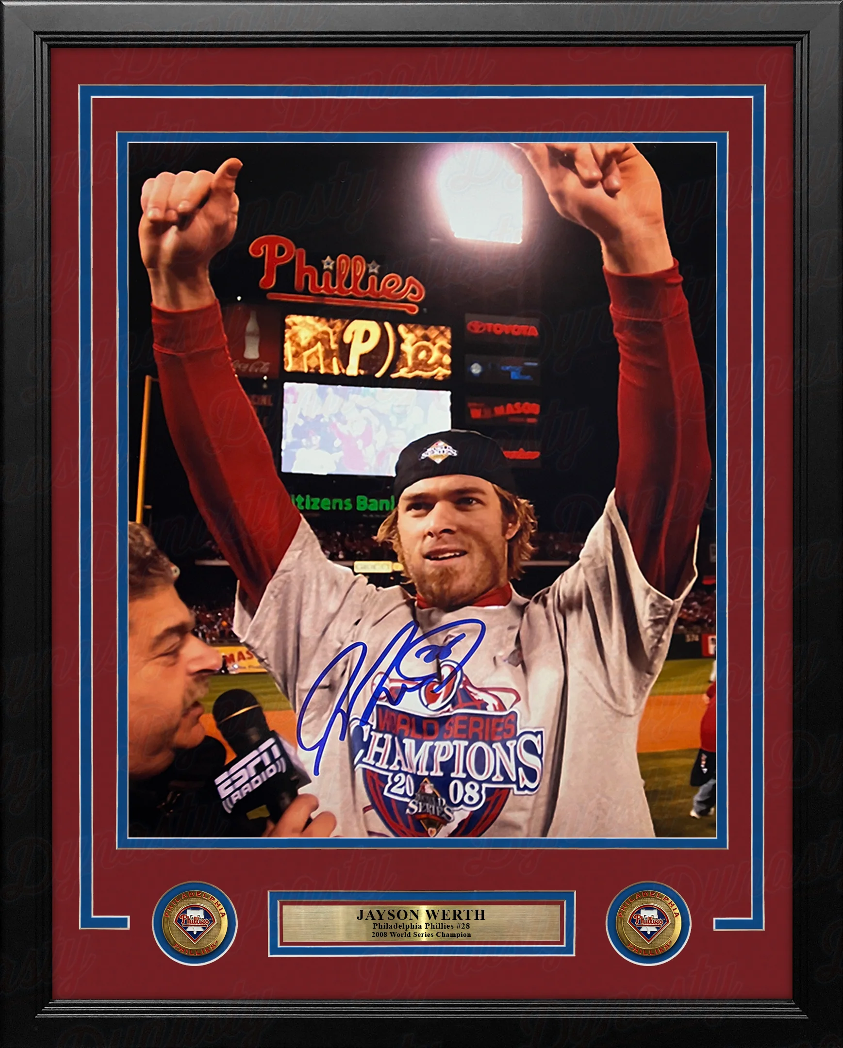 Jayson Werth 2008 World Series Philadelphia Phillies Autographed 11x14 Framed Baseball Photo - Image 2