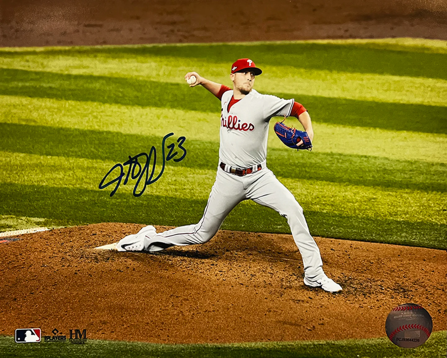 Jeff Hoffman Championship Action Philadelphia Phillies Autographed 11" x 14" Baseball Photo - Image 2